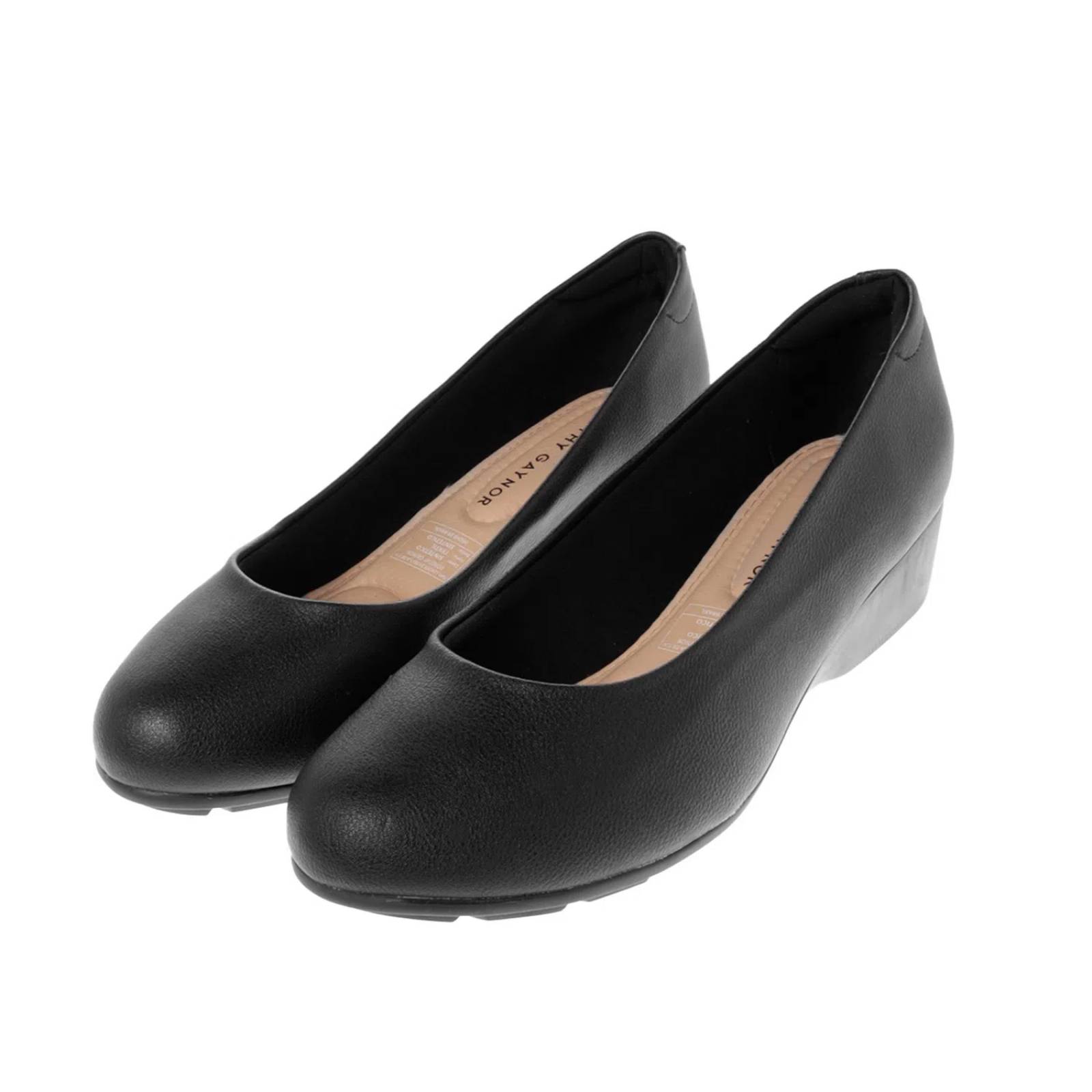 Zapato Auro color negro confort con tacón de puente
