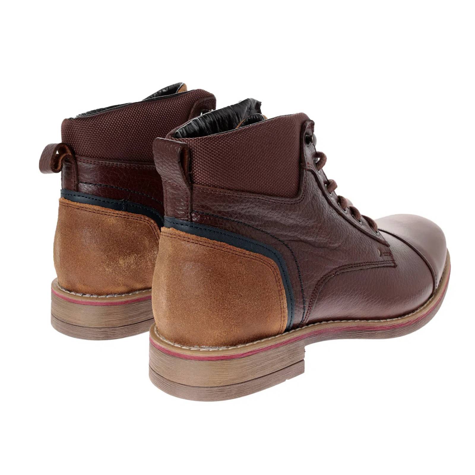 Botín Isaac color café de piel con textura snake D06300095550