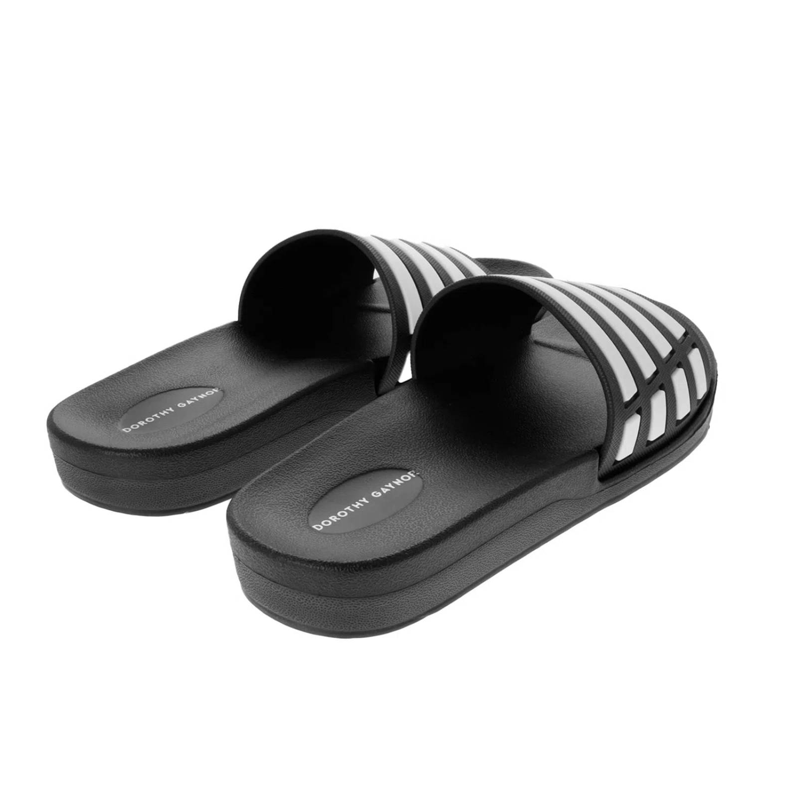 Sandalias George color negro con detalle en rayas blancas D00650243501