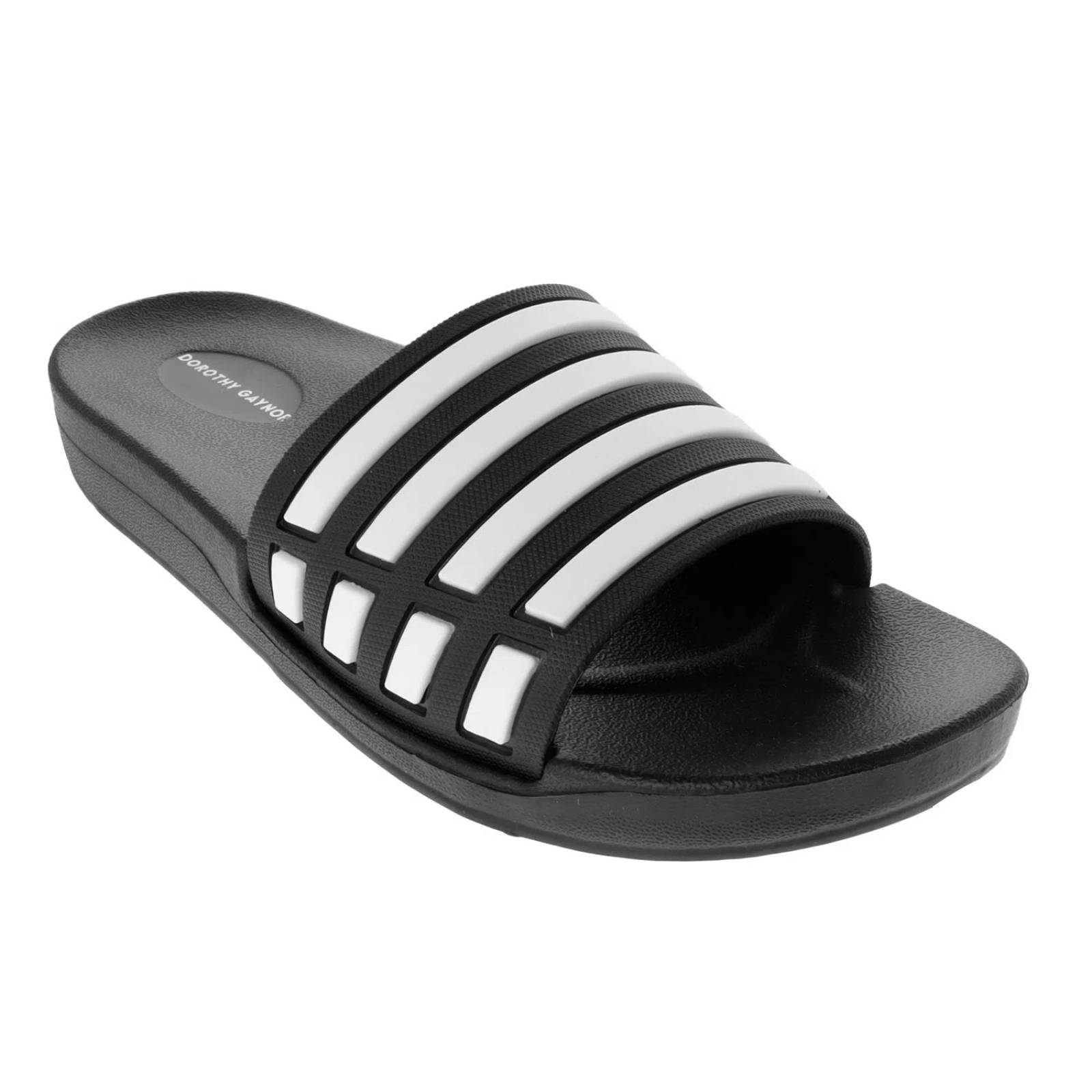 Sandalias George color negro con detalle en rayas blancas D00650243501