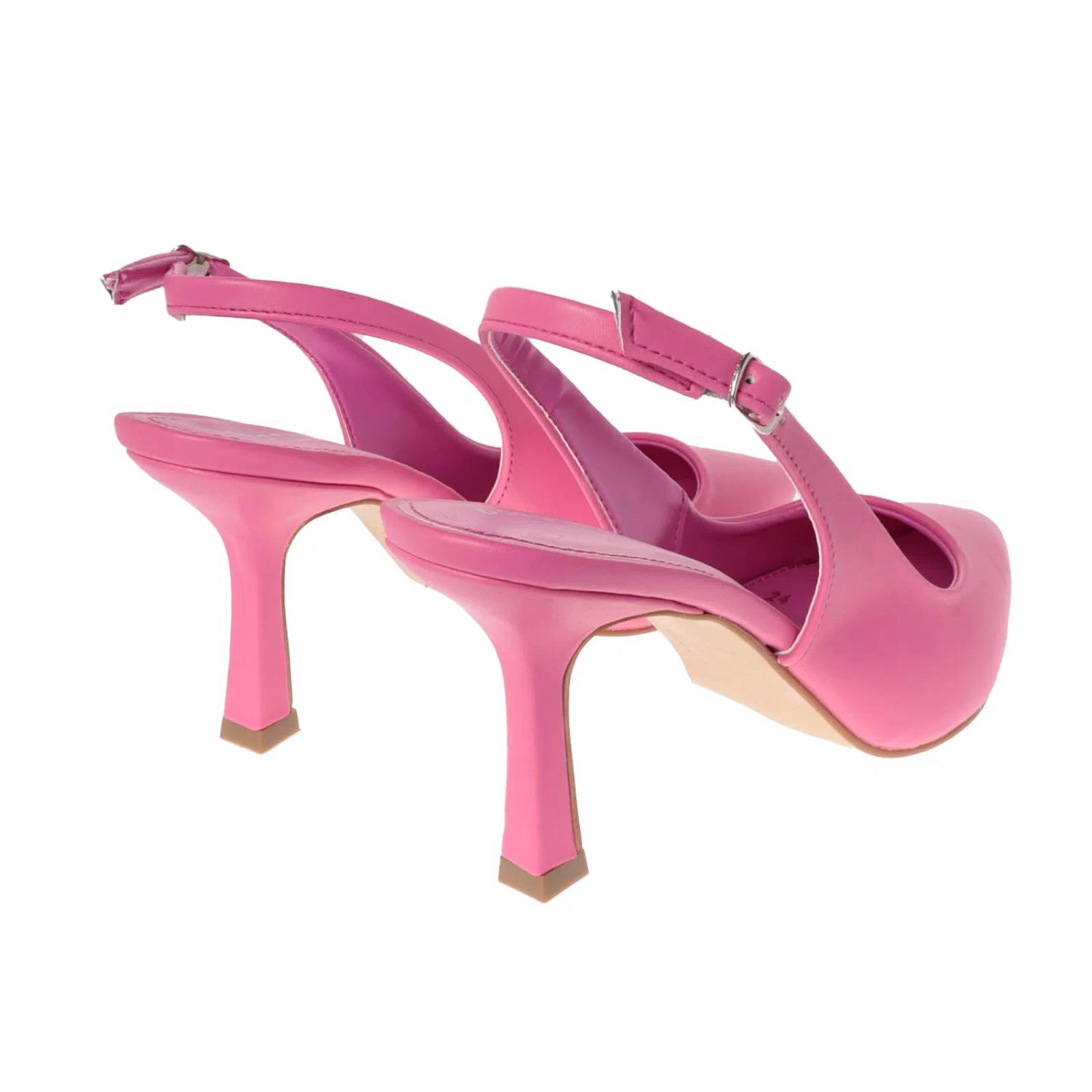 Zapatillas Paulina color fucsia con talón descubierto