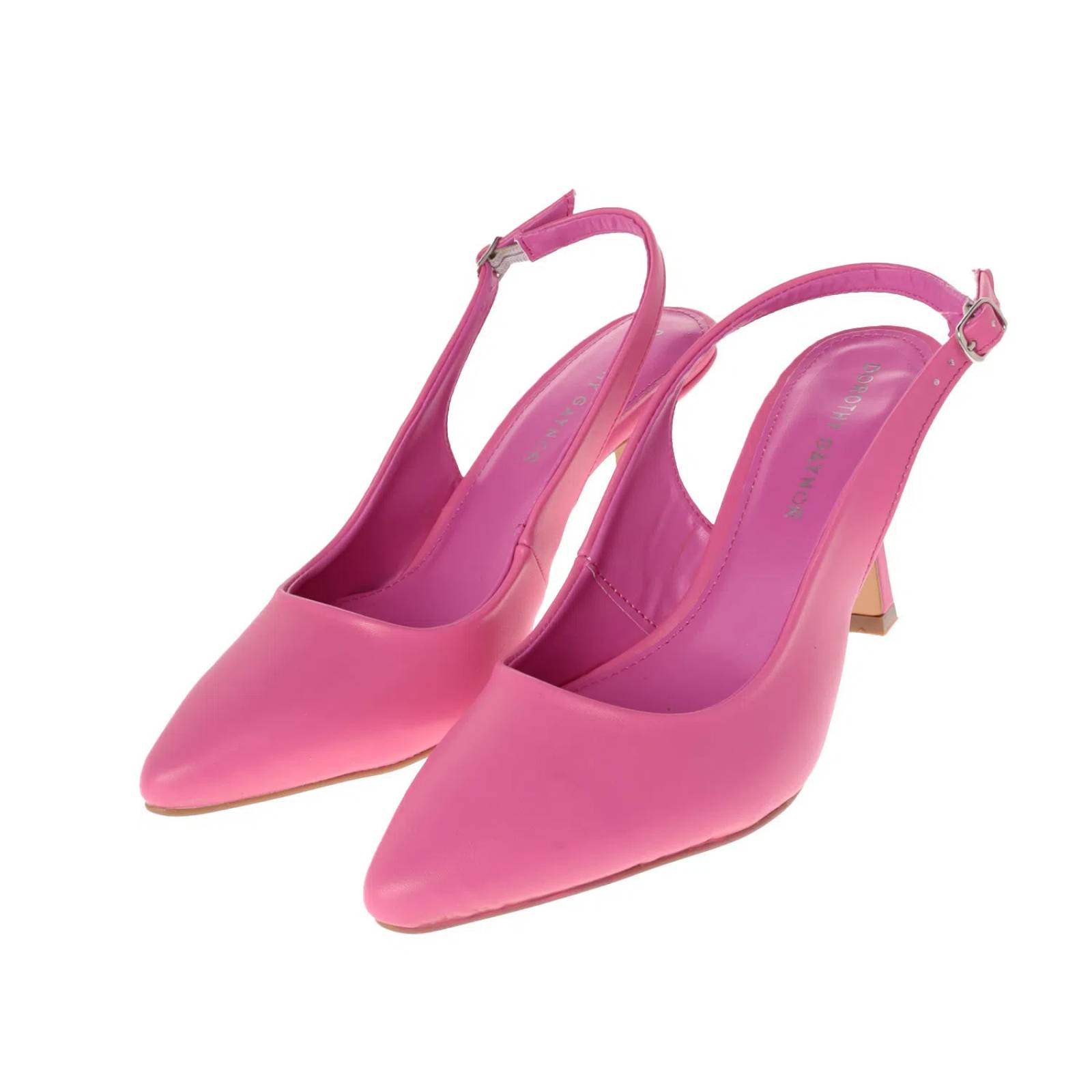 Zapatillas Paulina color fucsia con talón descubierto