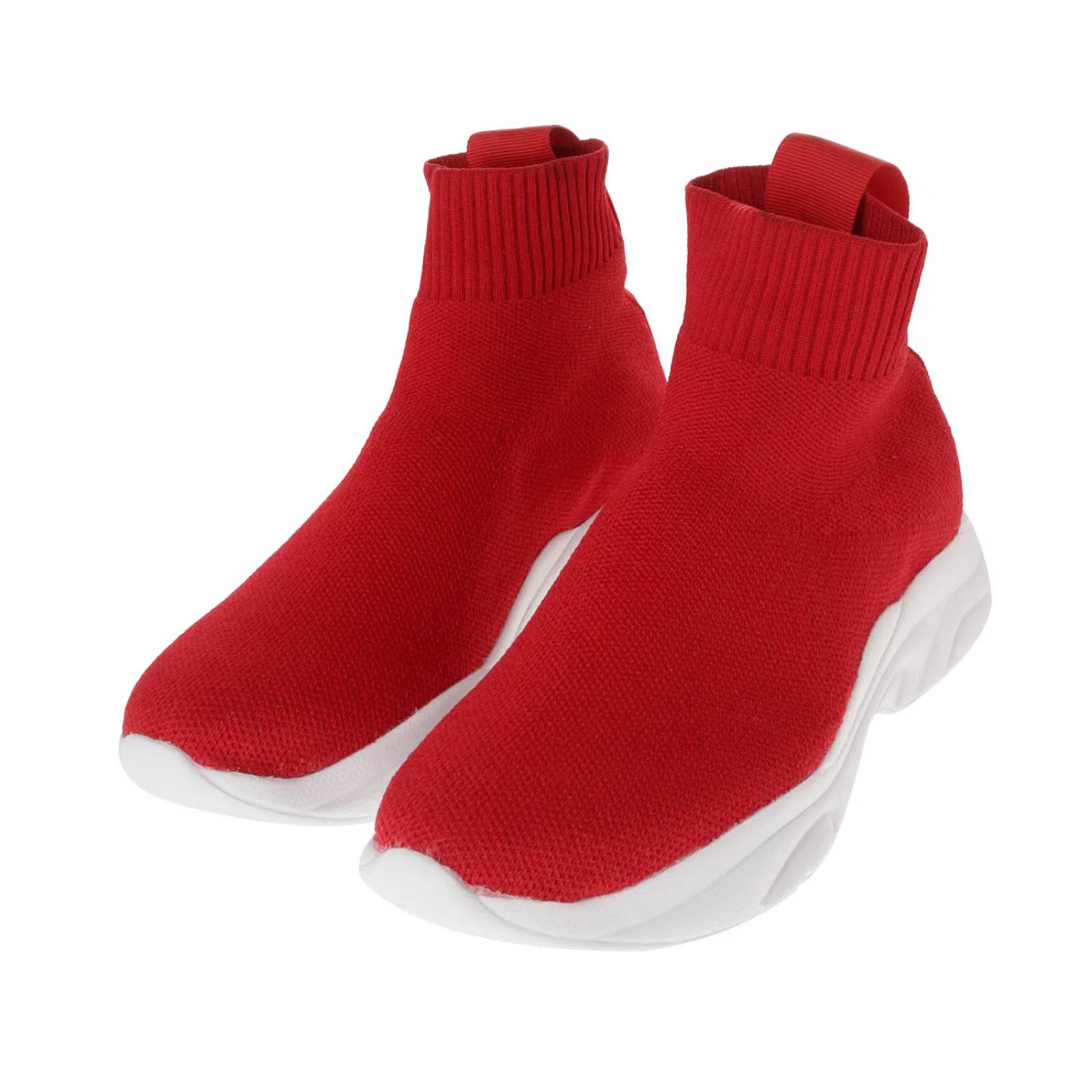 Tenis Rosalía color rojo tipo calceta