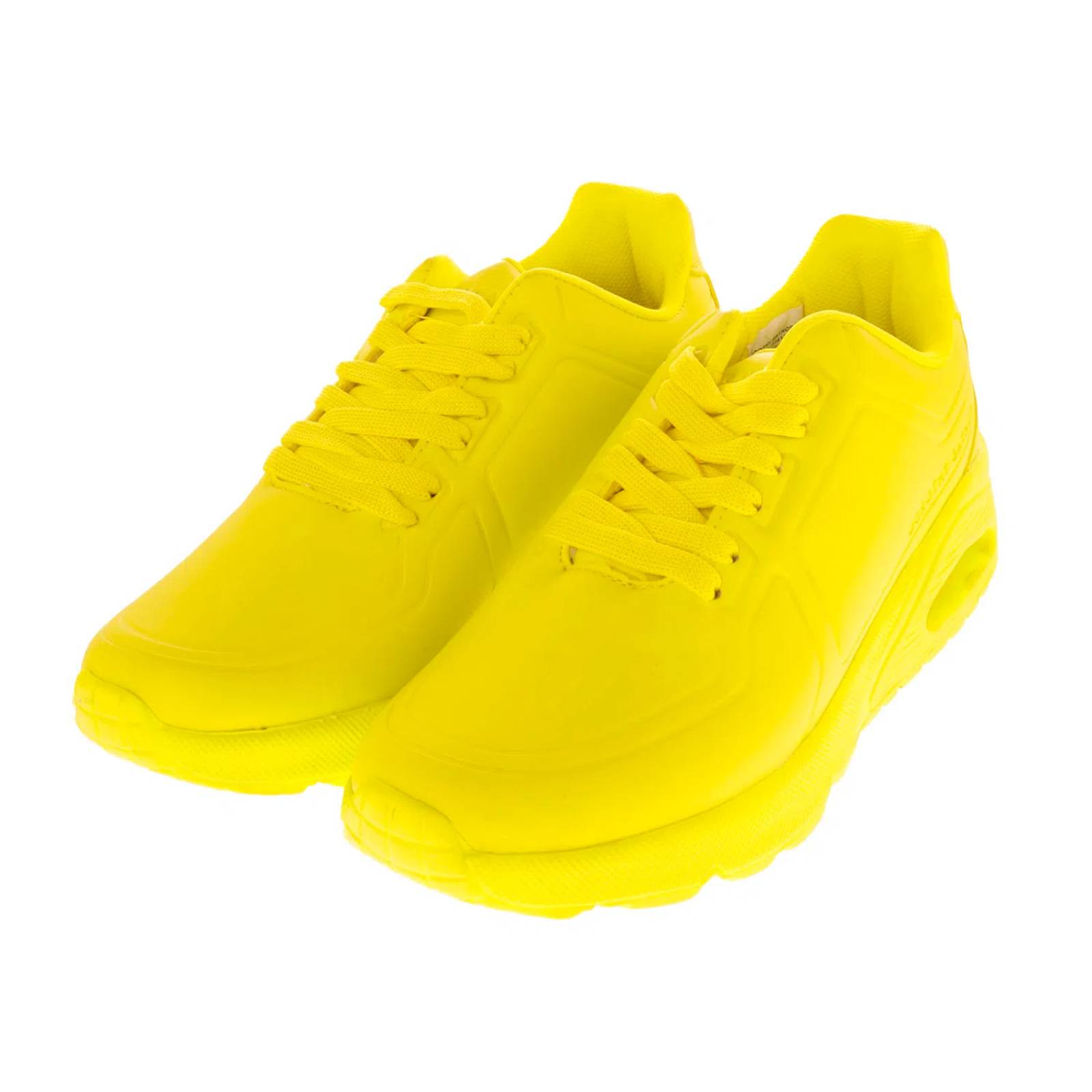 Tenis Rosalía color amarillo neón con burbuja de impacto