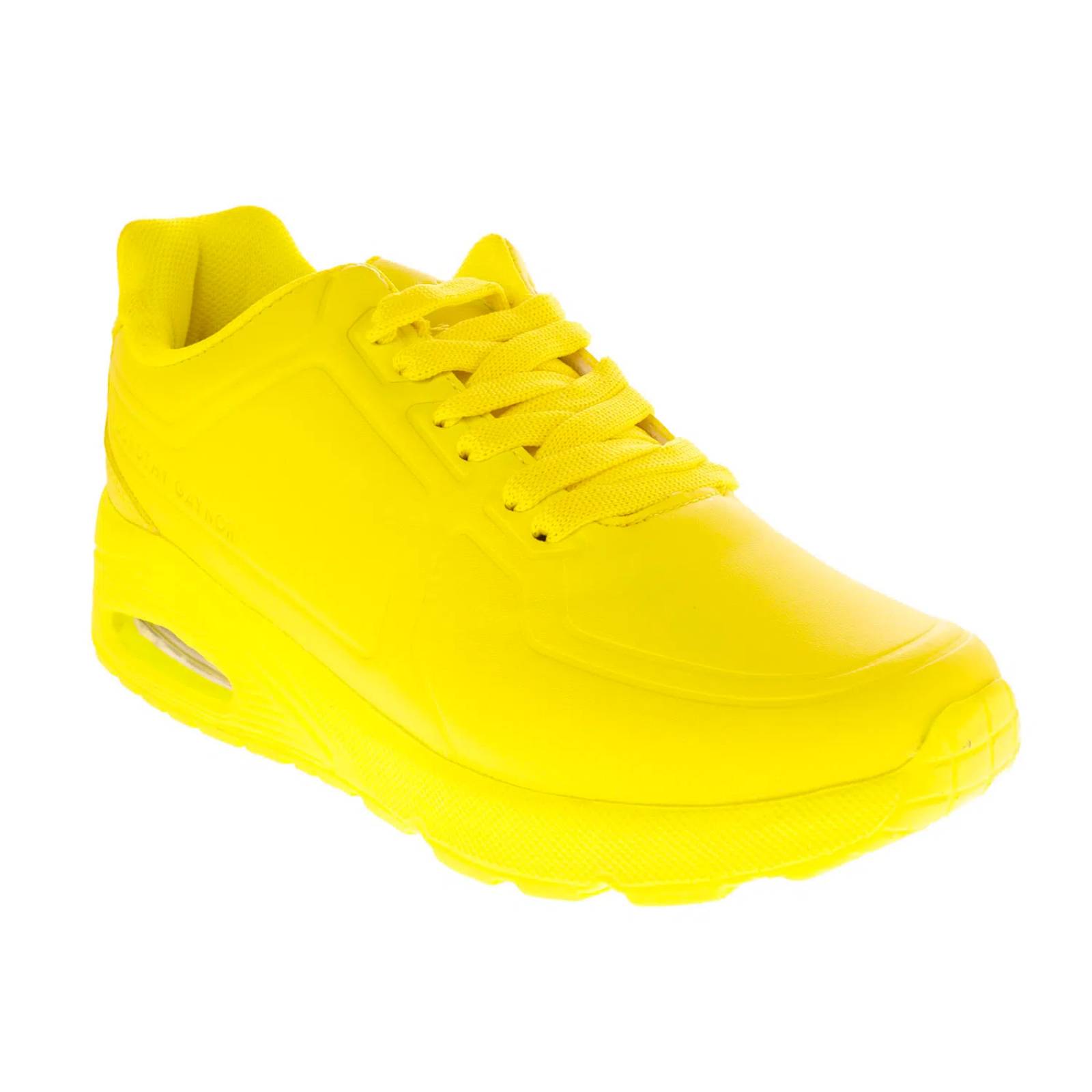 Tenis Rosalía color amarillo neón con burbuja de impacto