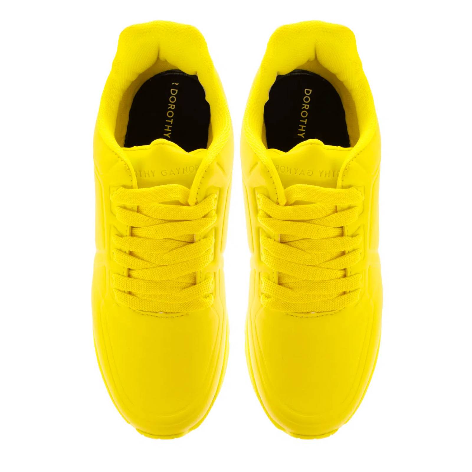 Tenis Rosalía color amarillo neón con burbuja de impacto