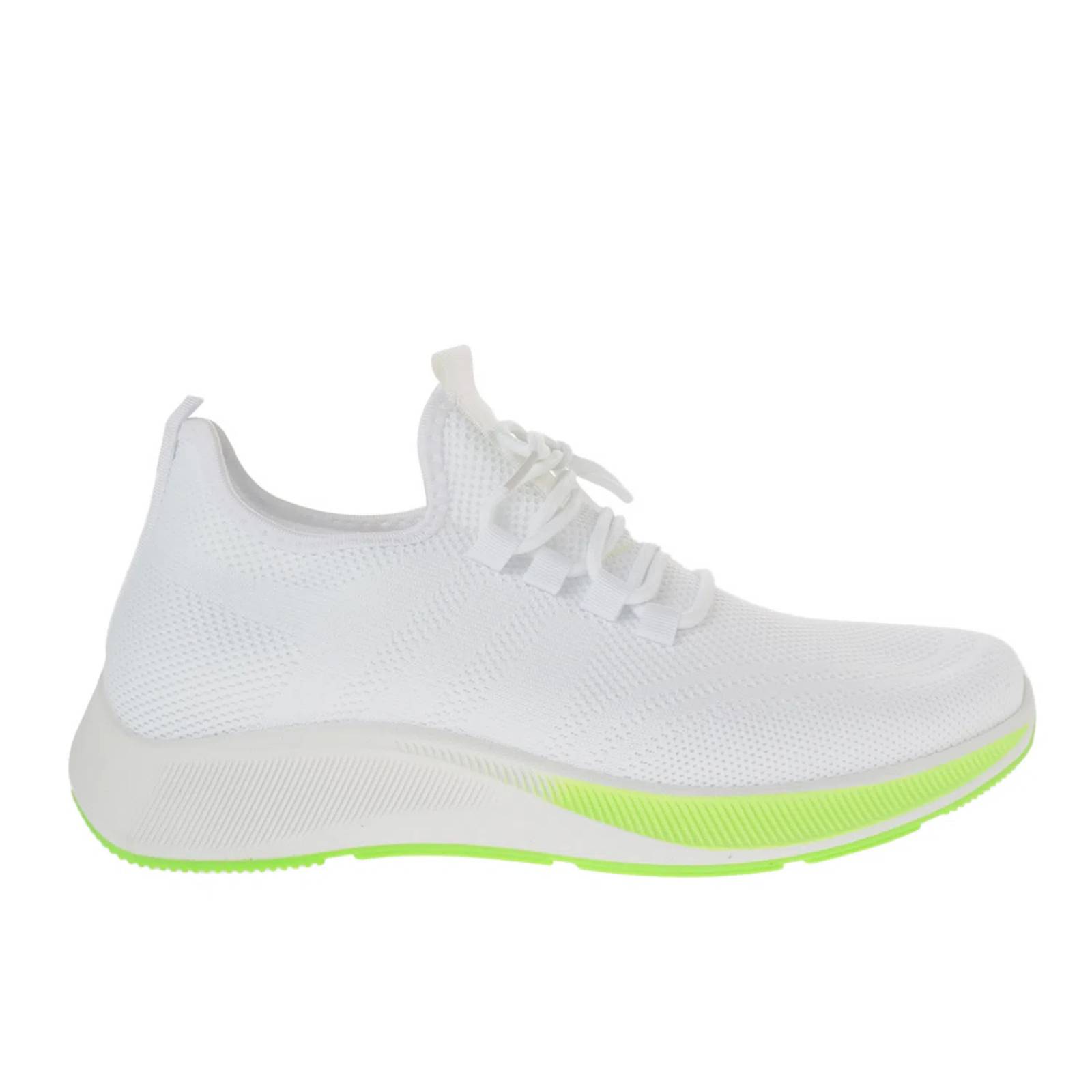 Tenis William color blanco de malla con suela verde neón D12220259620