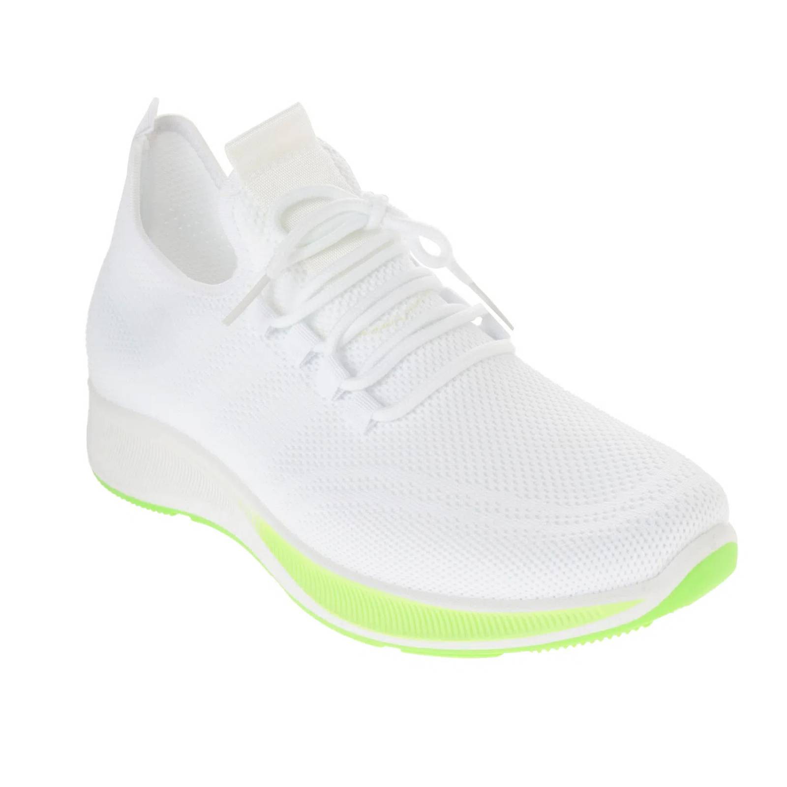 Tenis William color blanco de malla con suela verde neón D12220259620