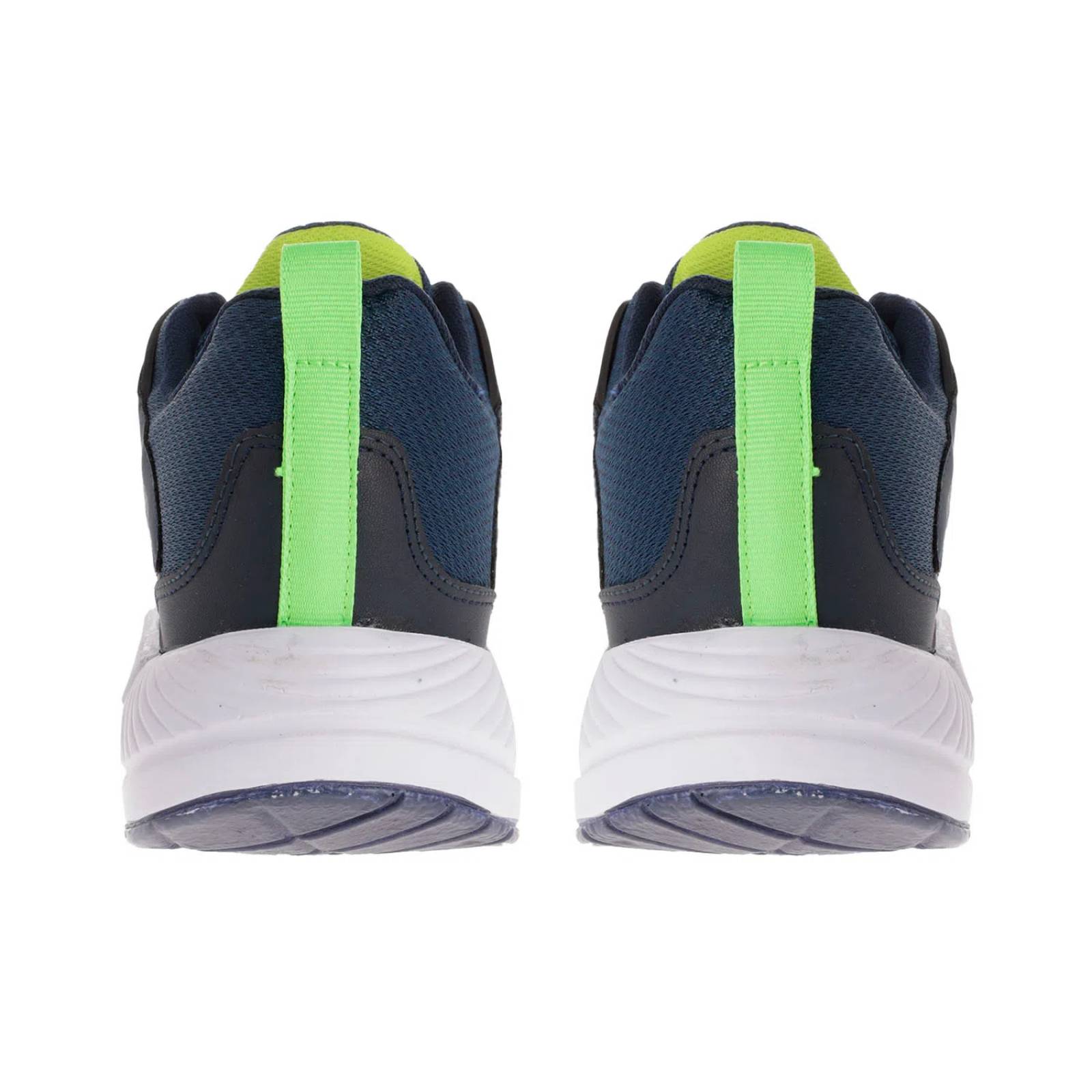 Tenis Fernando color azul marino con burbuja de impacto y acentos verde neón D14170148523