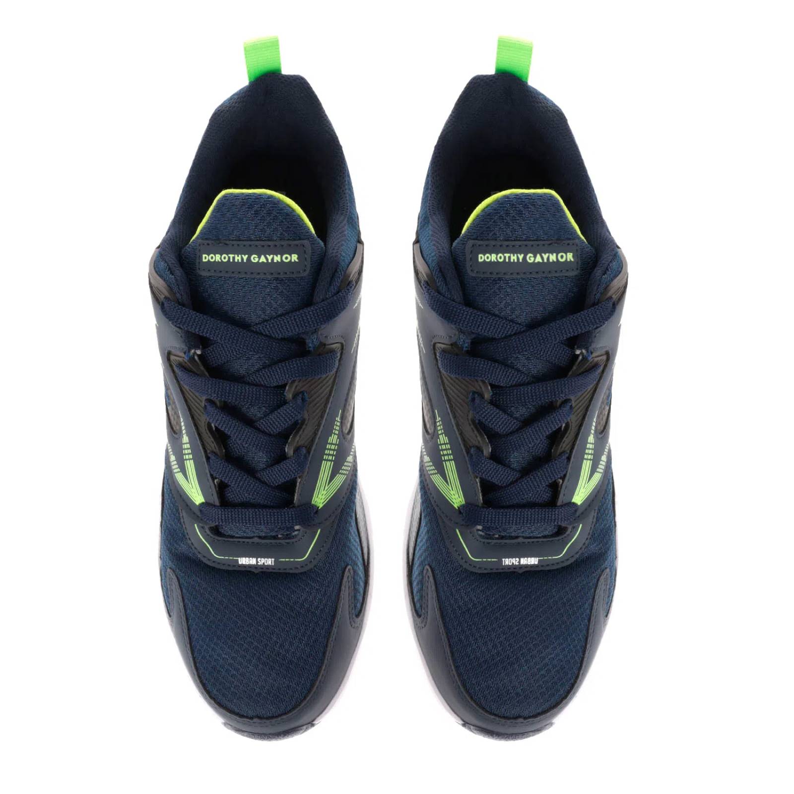 Tenis Fernando color azul marino con burbuja de impacto y acentos verde neón D14170148523