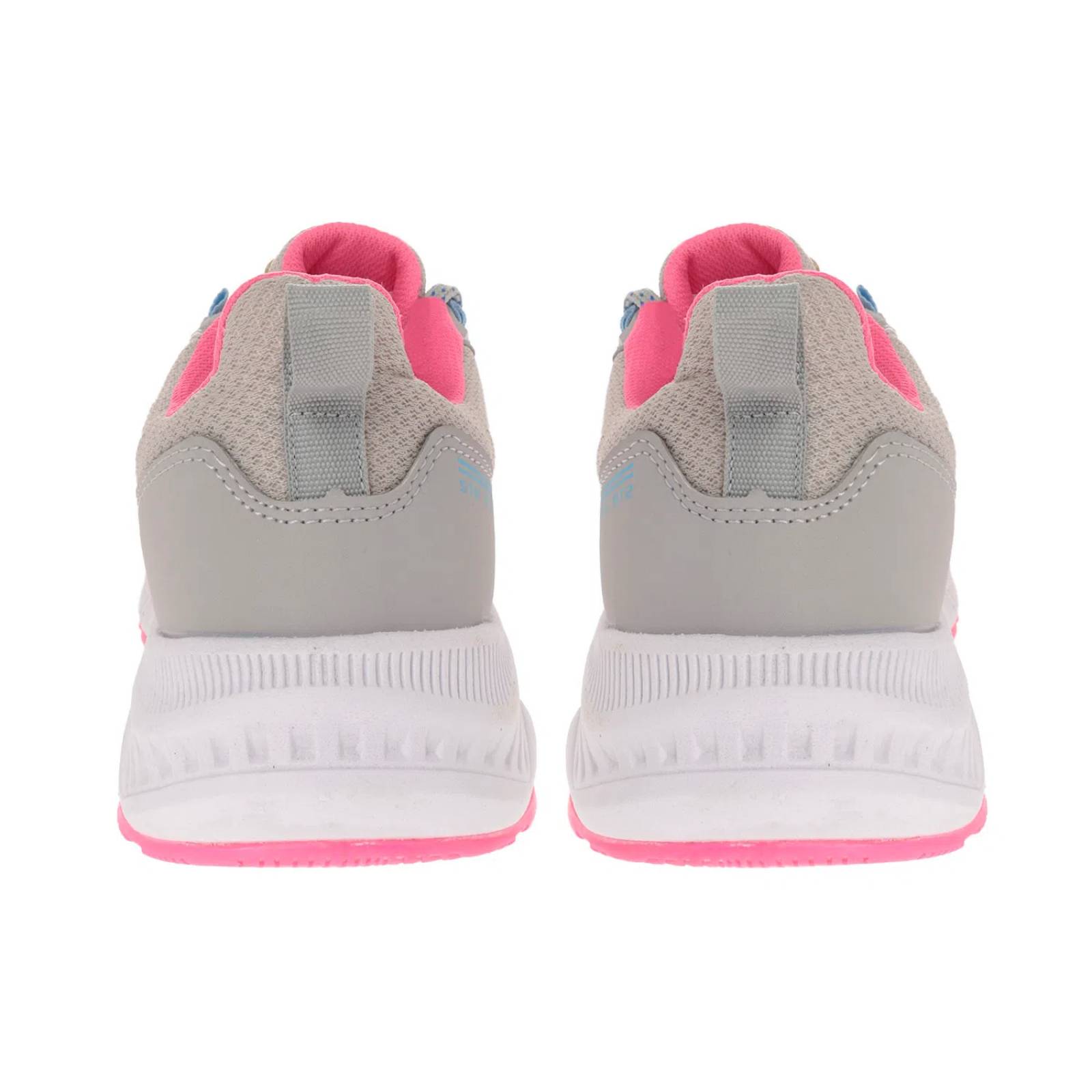 Tenis Esmeralda color gris claro con acentos de colores