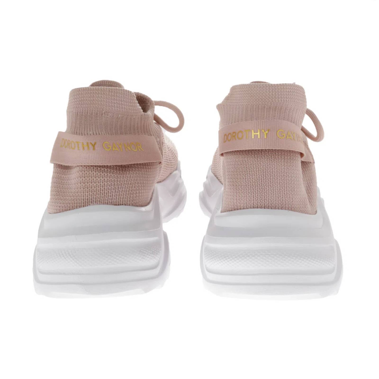 Tenis Aitana color palo de rosa con agujetas y textura de bordado