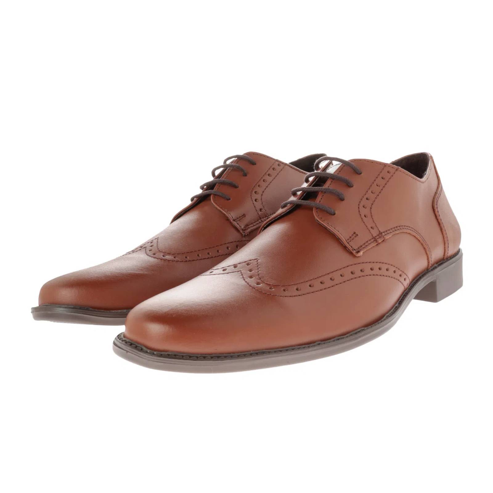 Zapatos Osmar color cognac con detalle de costura y perforado D12260016554