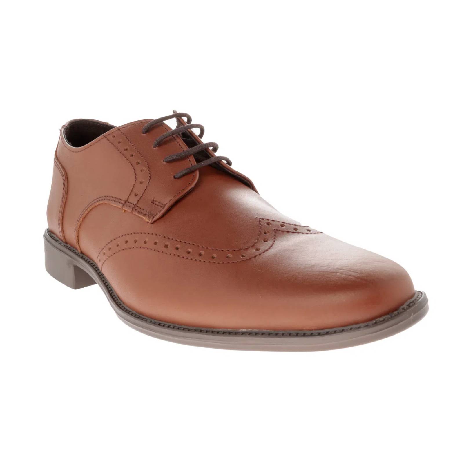 Zapatos Osmar color cognac con detalle de costura y perforado D12260016554