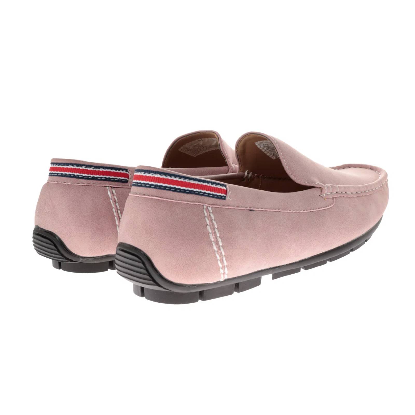 Mocasín Paulo color rosa textura suave y cinta tricolor en talón D14590111590
