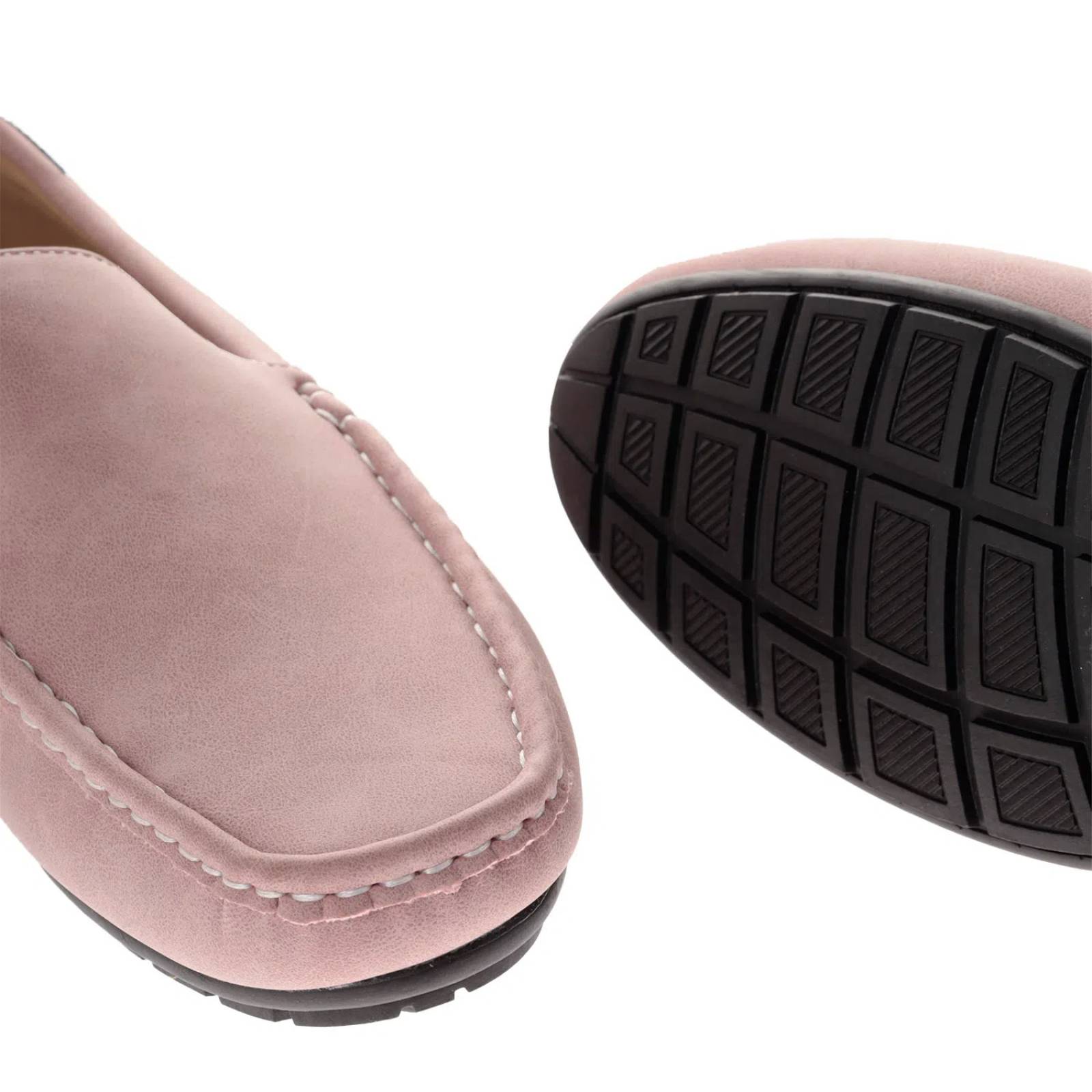 Mocasín Paulo color rosa textura suave y cinta tricolor en talón D14590111590
