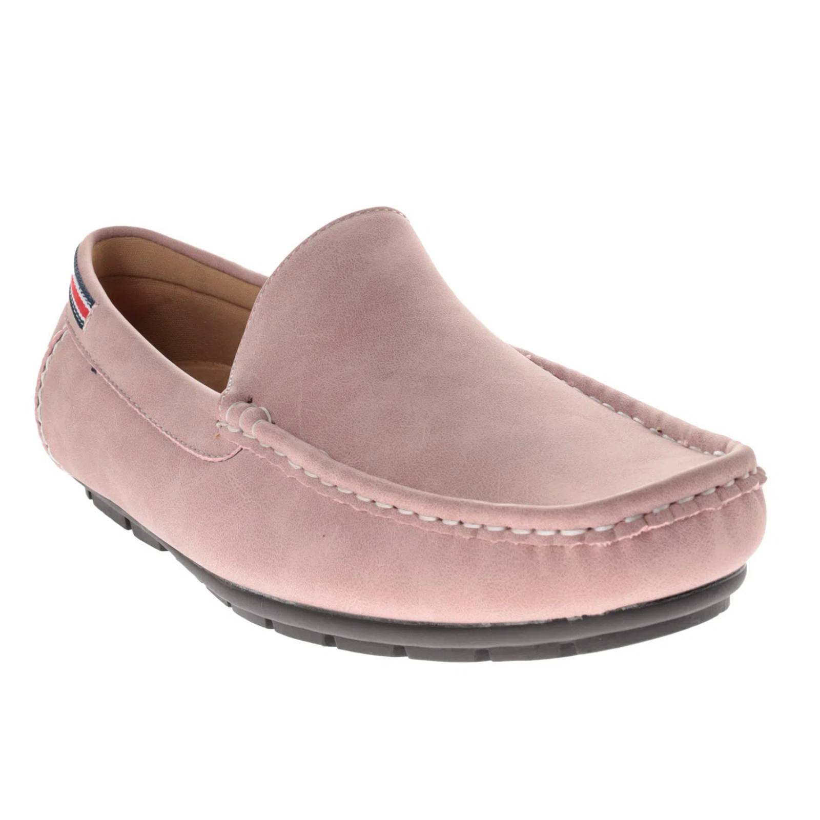Mocasín Paulo color rosa textura suave y cinta tricolor en talón D14590111590
