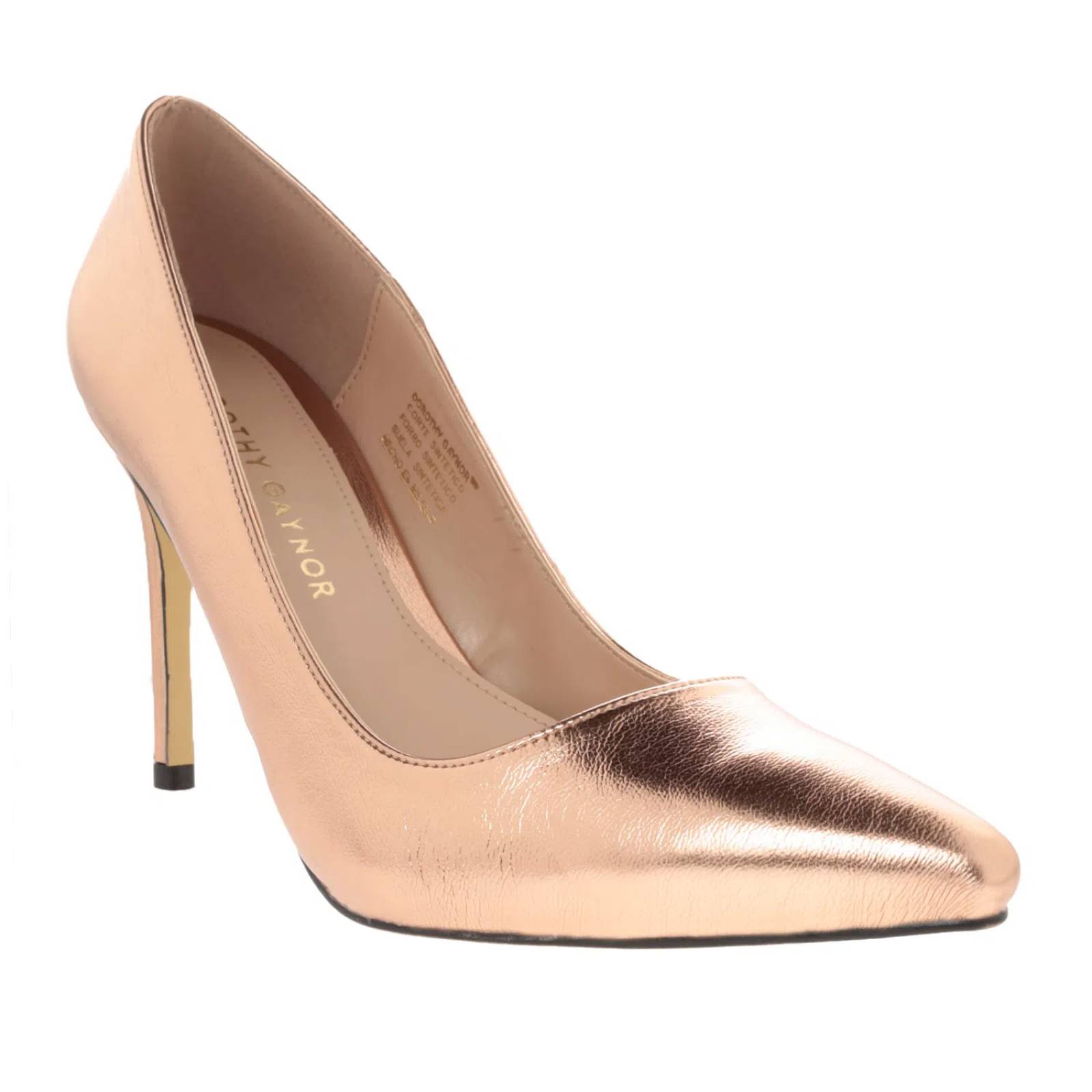 Zapatilla Fabiola color oro rosa con textura brillante