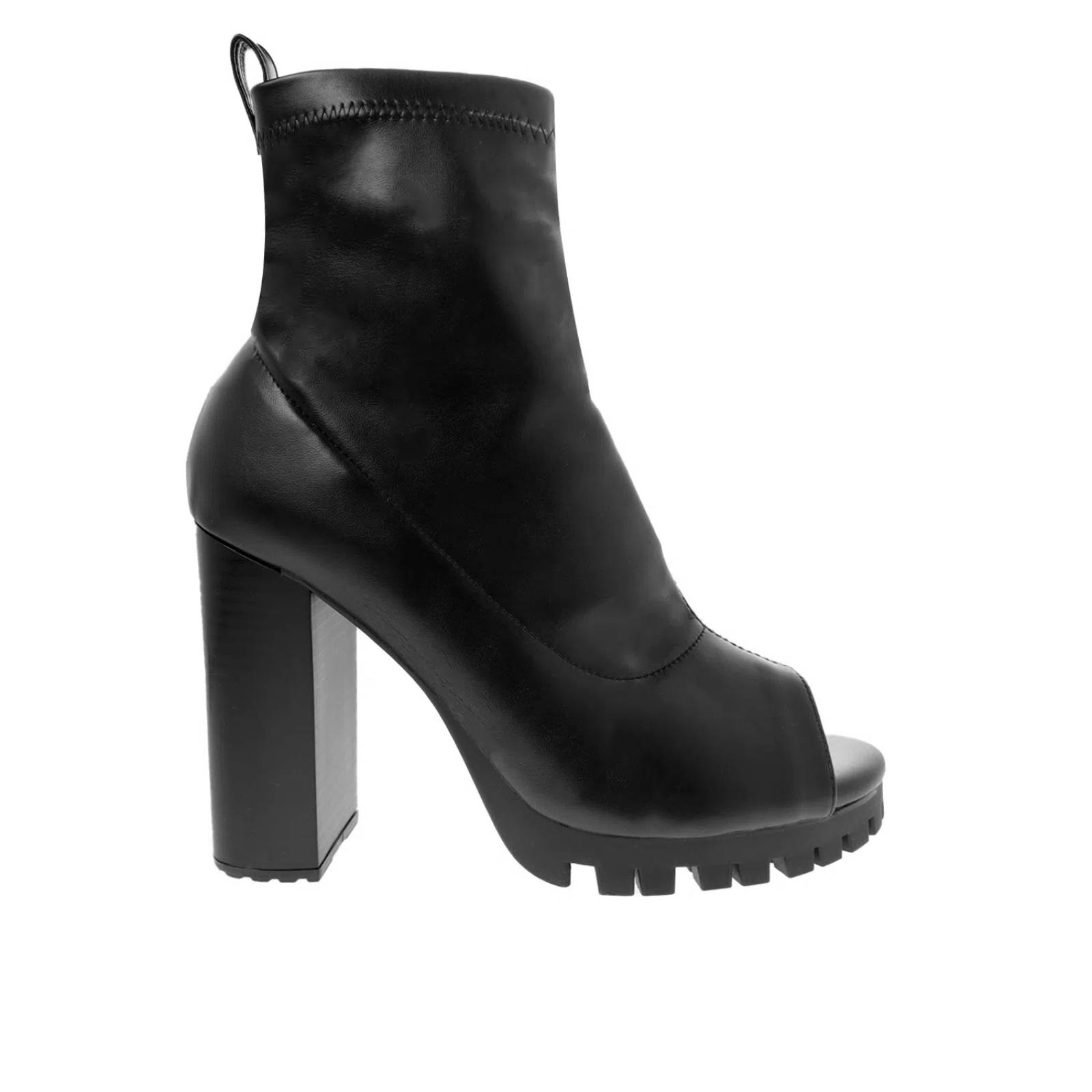 Botín Paula color negro shootie con tacón cuadrado