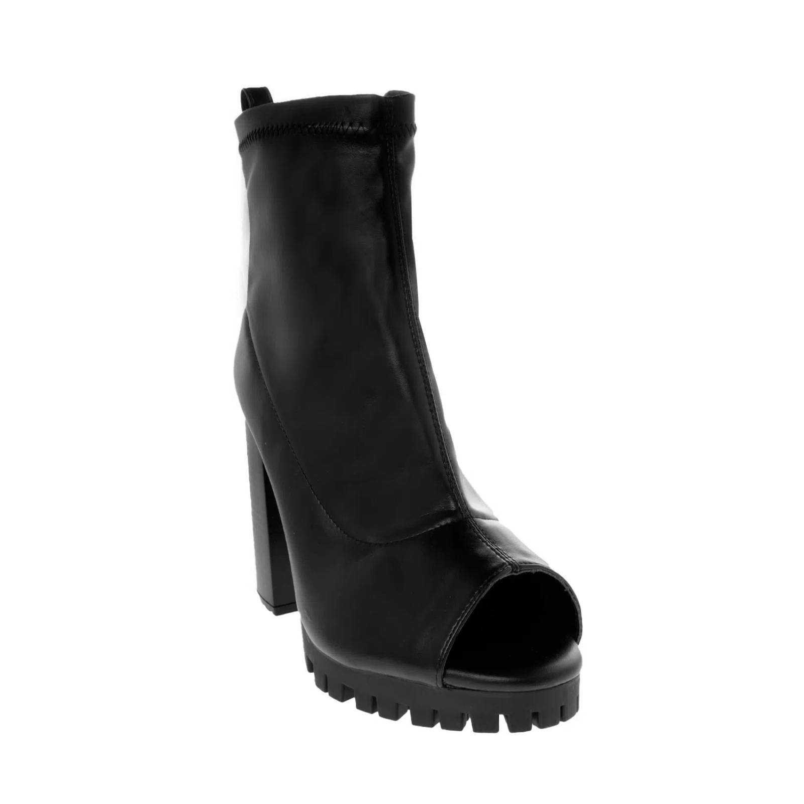 Botín Paula color negro shootie con tacón cuadrado