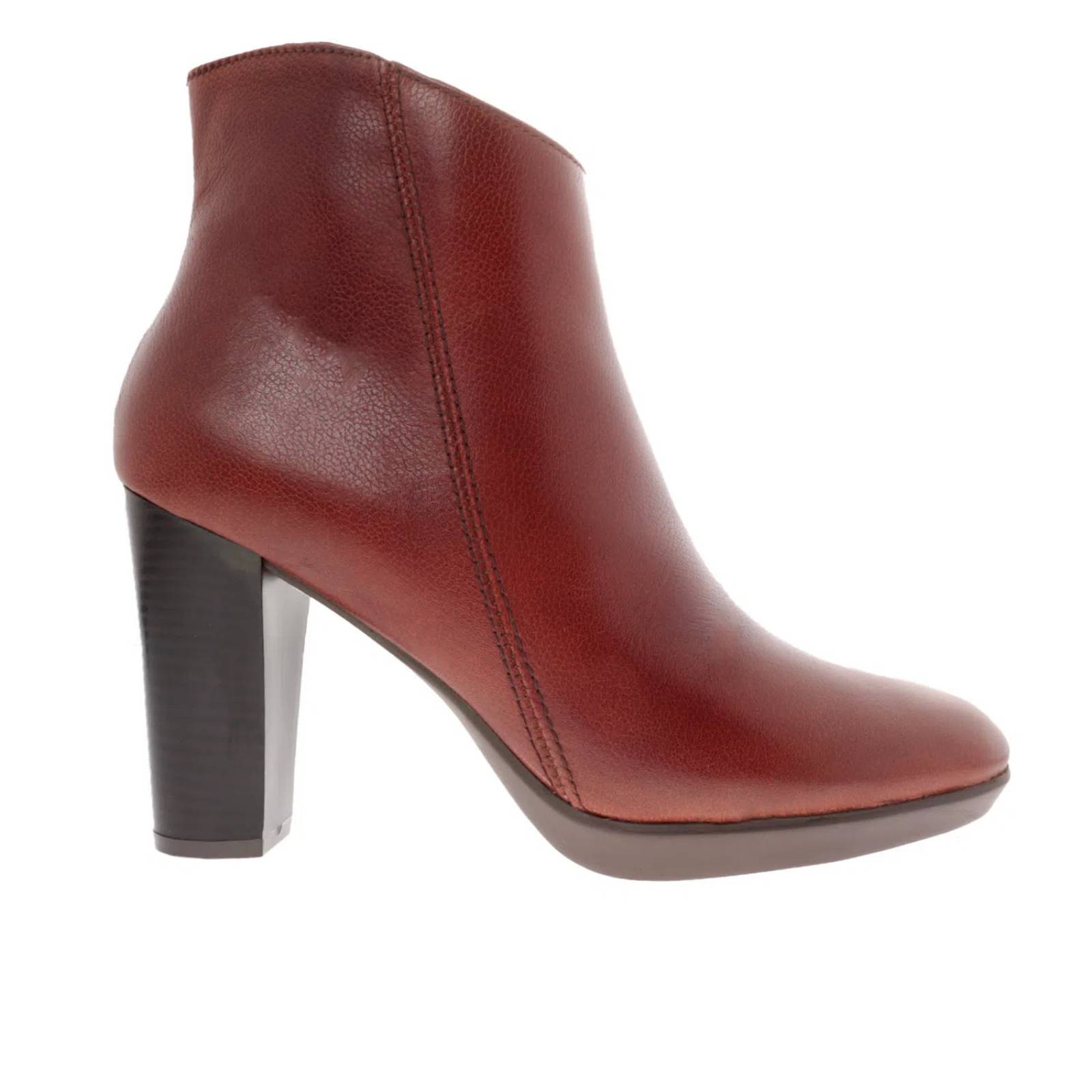 Tacones Arantza Zapatos Botín Arantza Color Camel Con Tacón Cuadrado