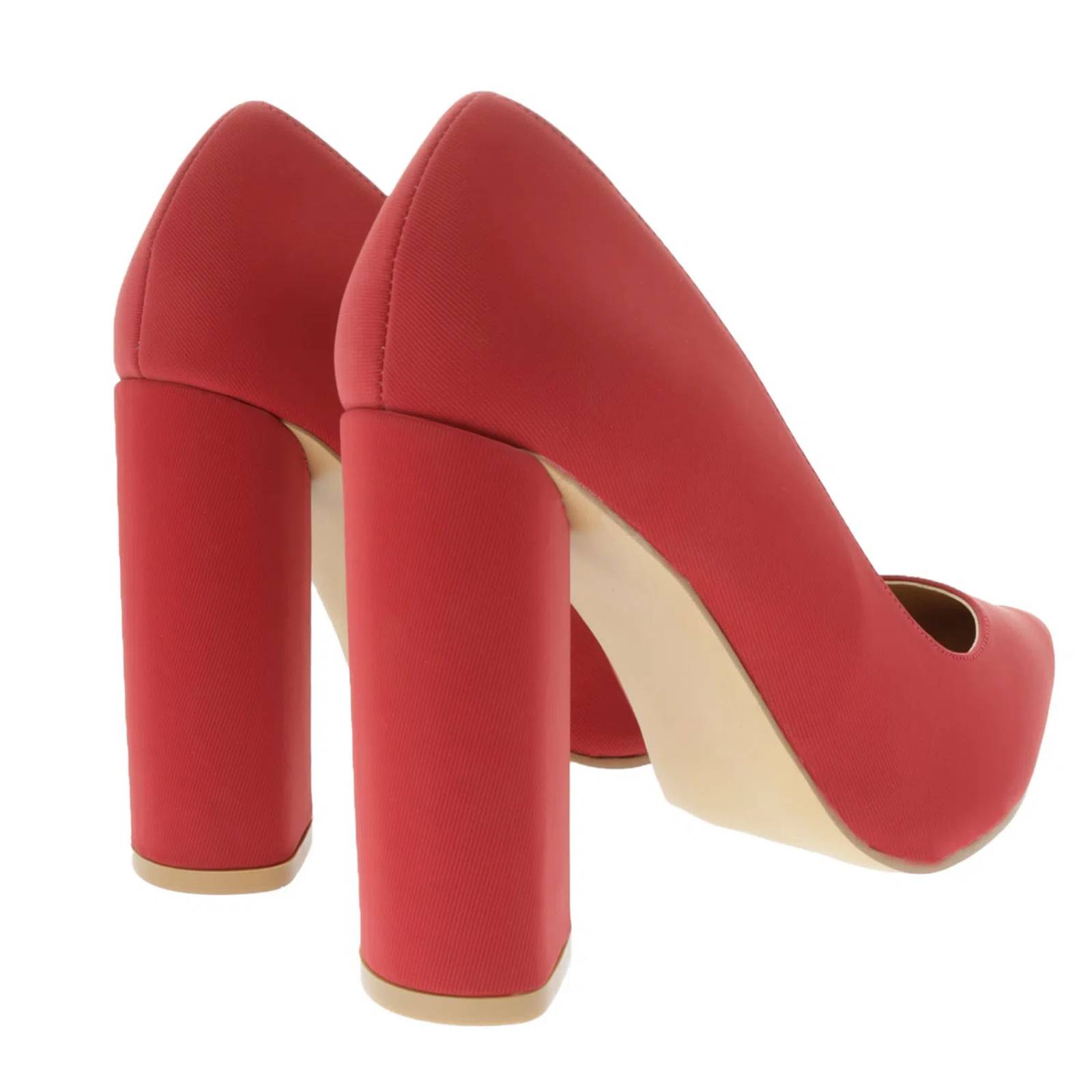 Zapatillas Cameron color rojo tacón cuadrado