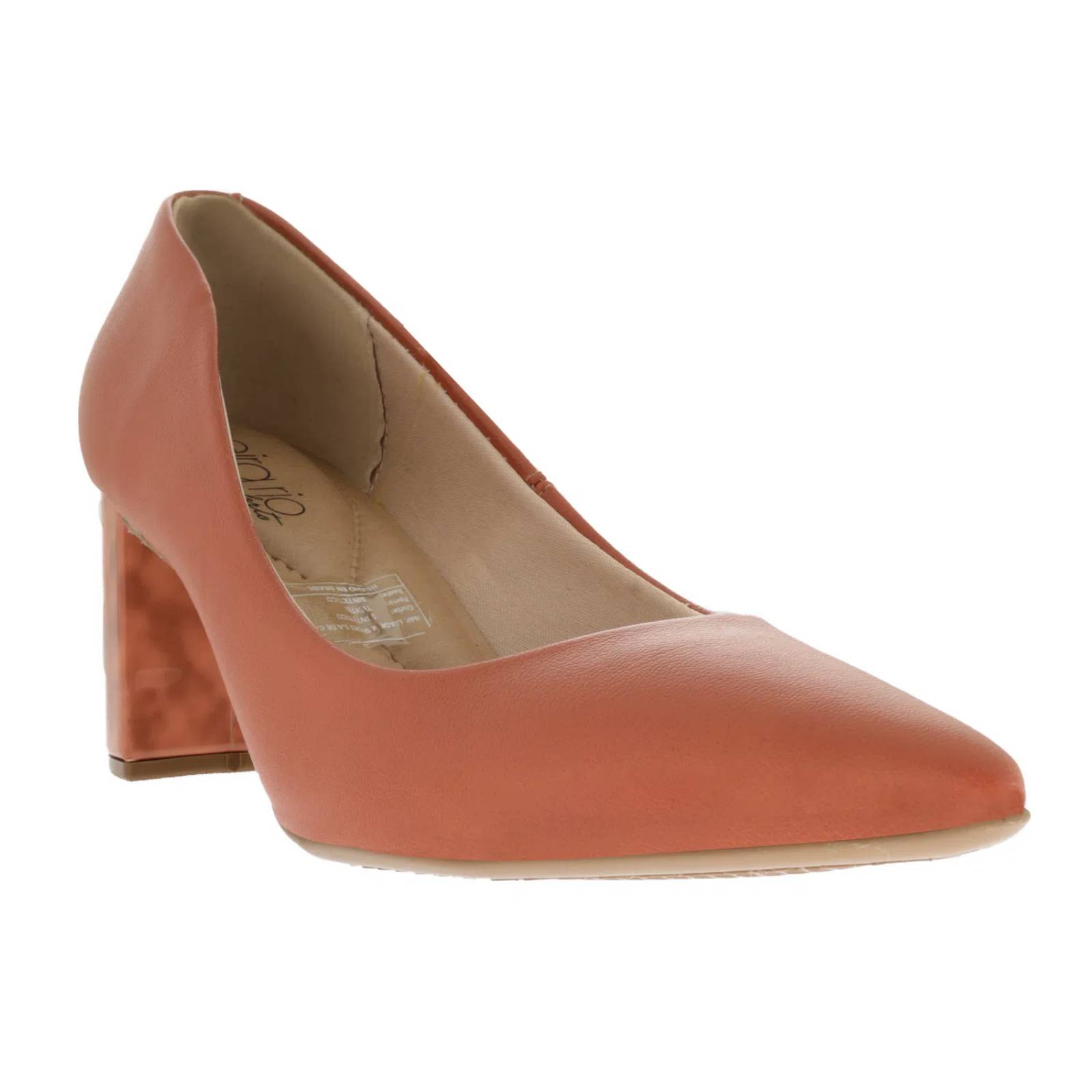 Zapatillas Ángela color ladrillo con tacón cuadrado