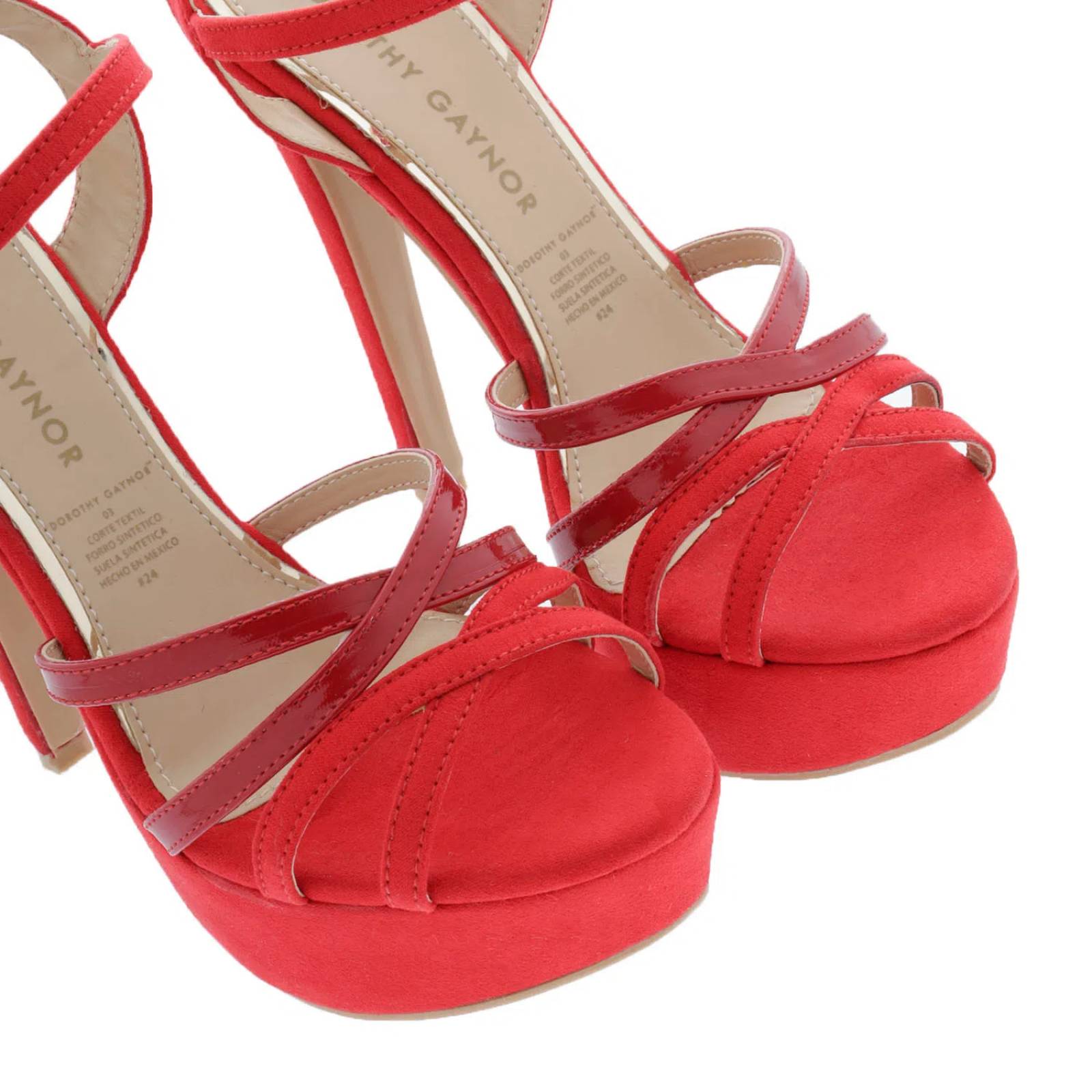 Sandalia Angelina color rojo media plataforma