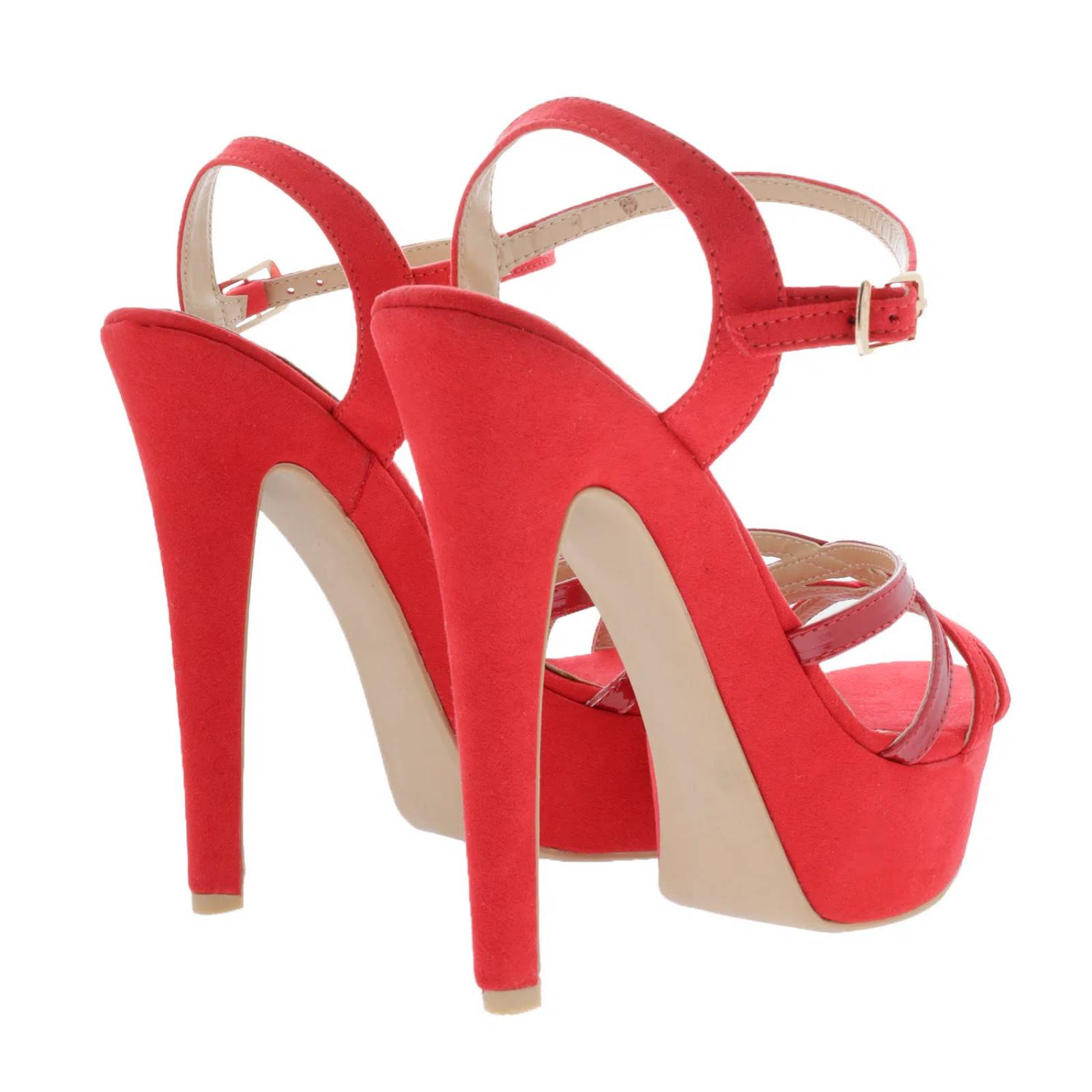Sandalia Angelina color rojo media plataforma