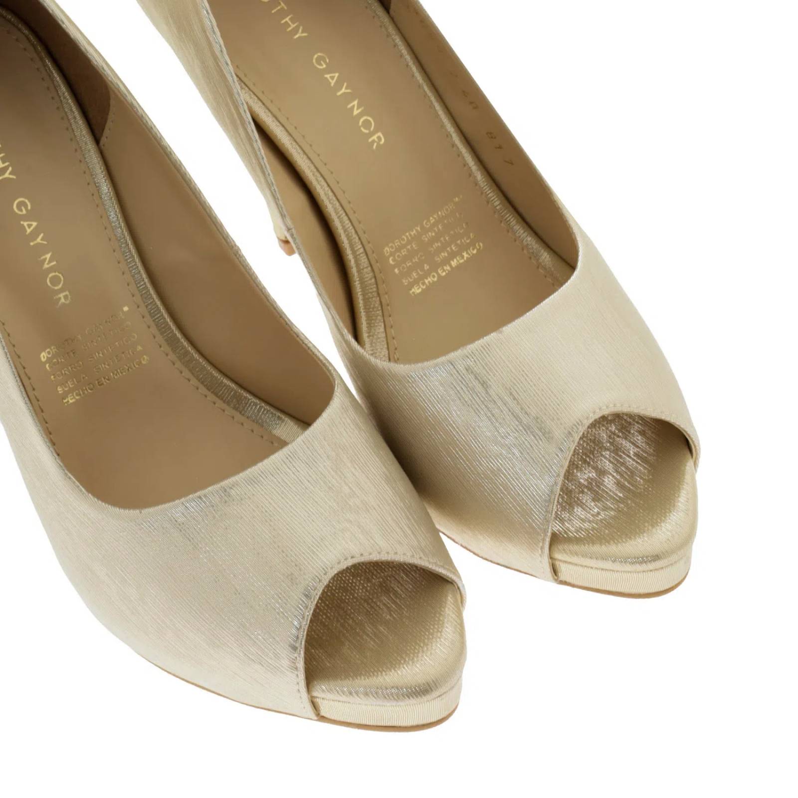 Zapatillas Luna color oro rosa Peep Toe