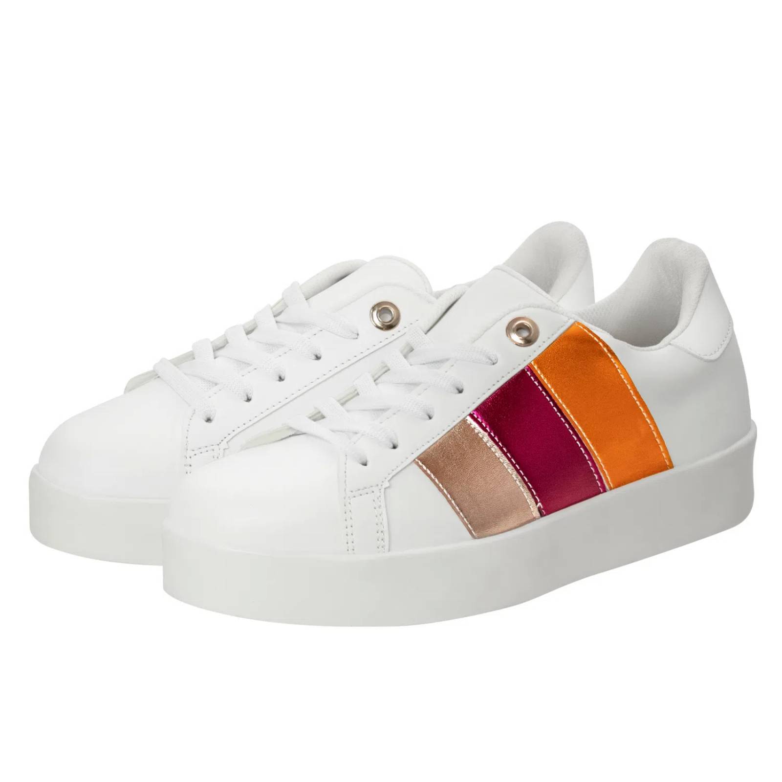 Tenis Andrea Color Blanco con detalles laterales