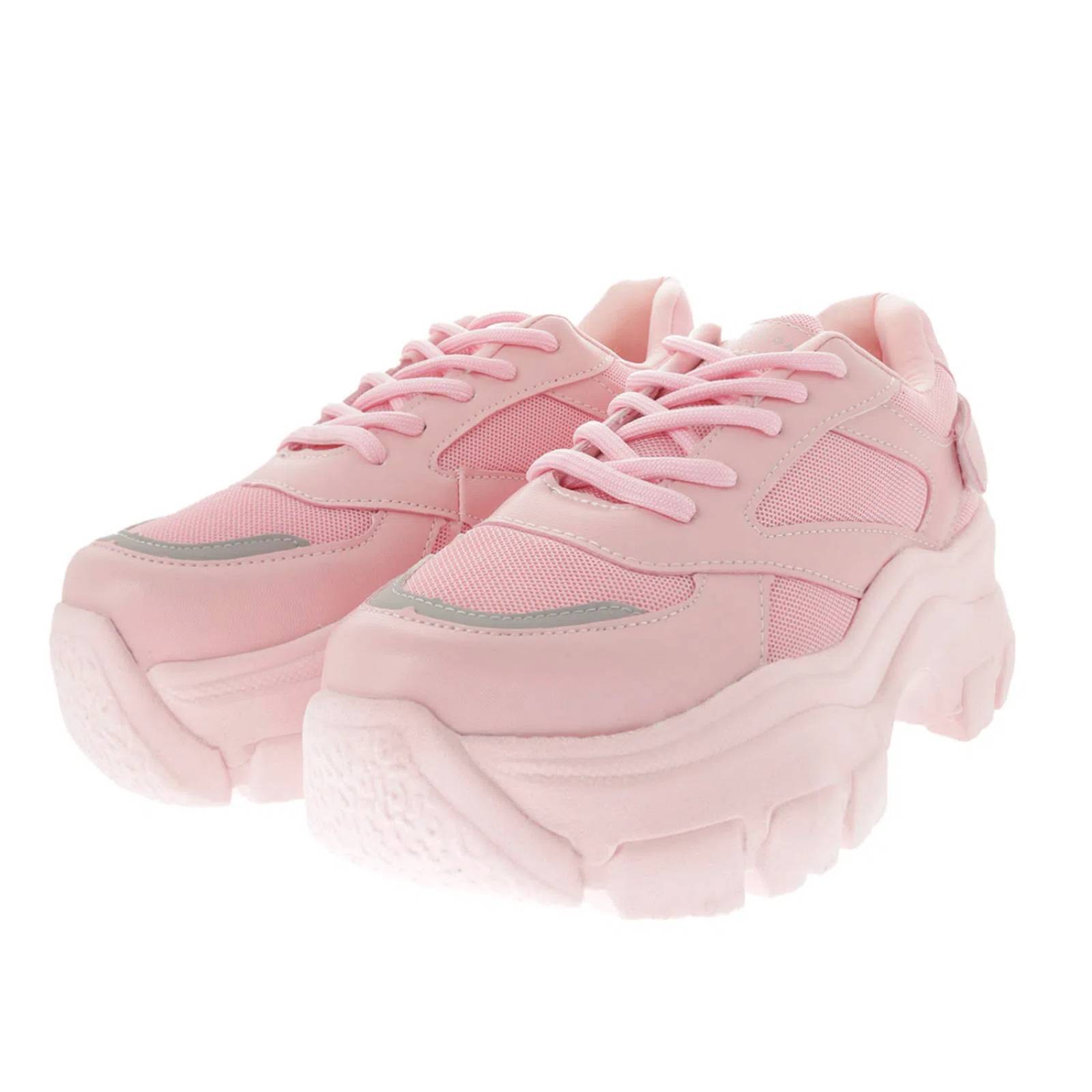 Tenis Rosalía color rosa con suela alta D14170144590