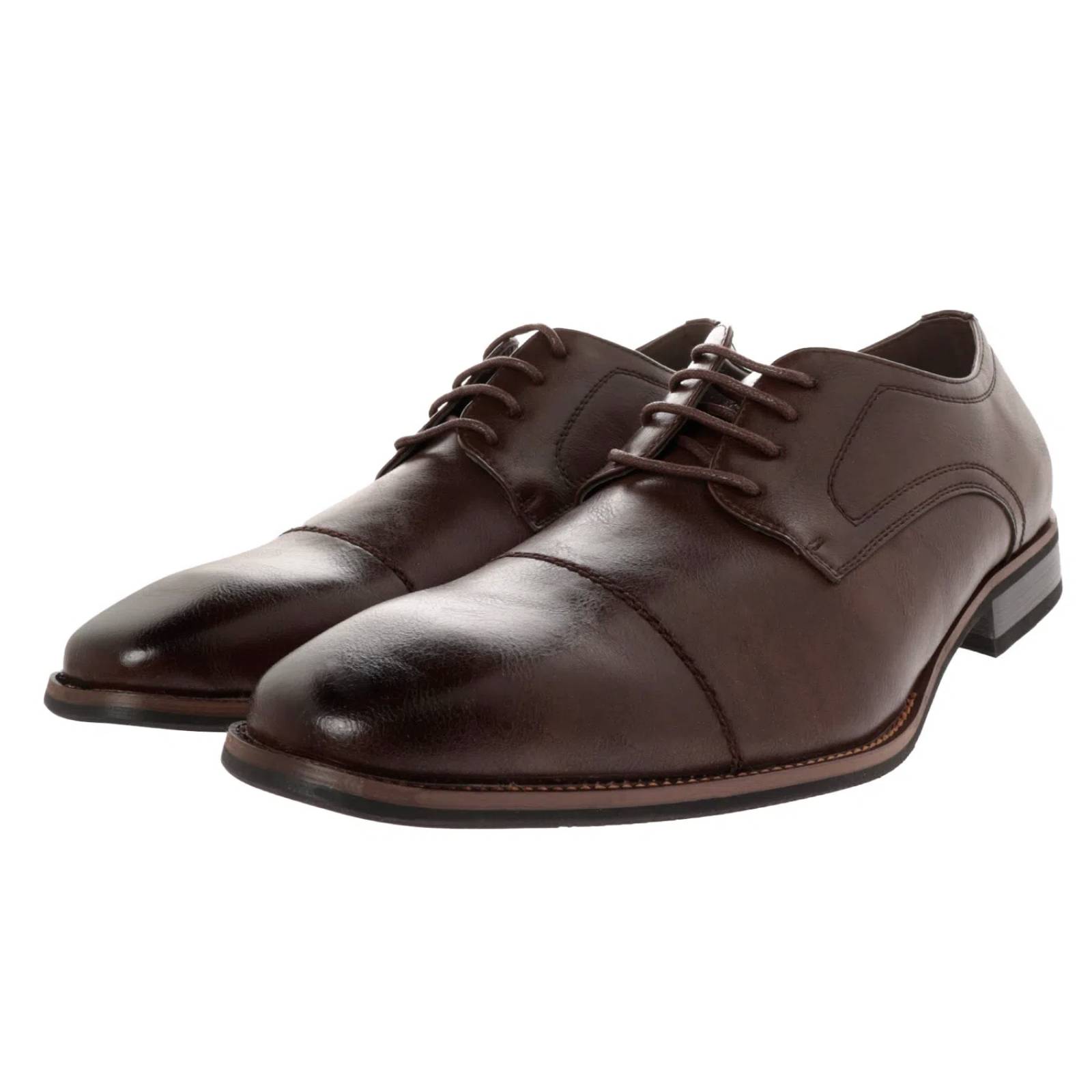 Zapatos Paulo color cognac con costura en la punta D14590137554