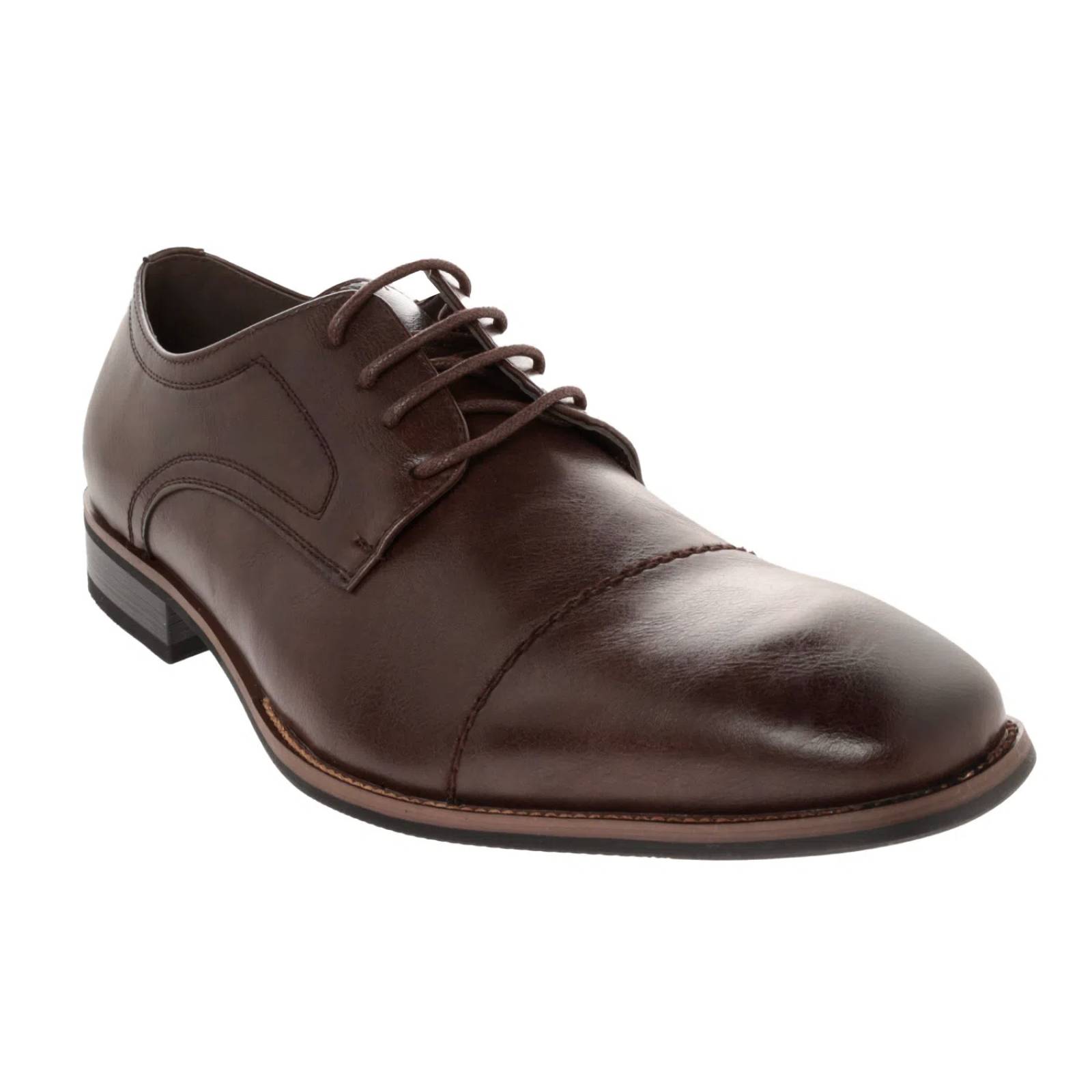 Zapatos Paulo color cognac con costura en la punta D14590137554