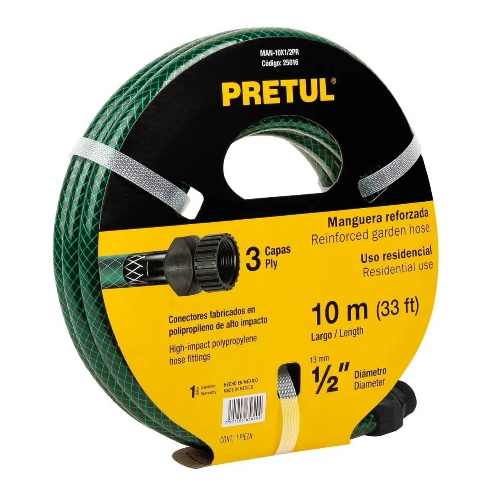 Manguera Pretul 10 metros. Riego, jardinería