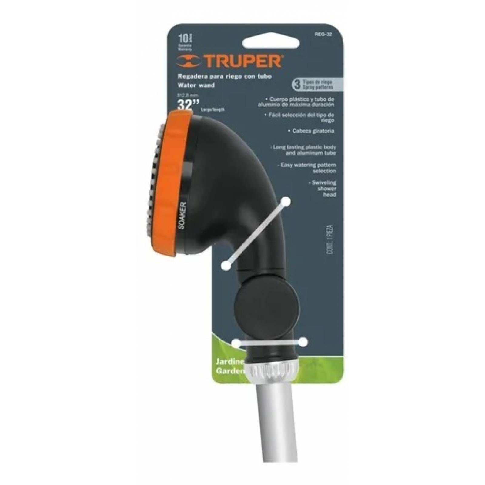 Aspersor tipo regadera Truper. Riego, jardinería