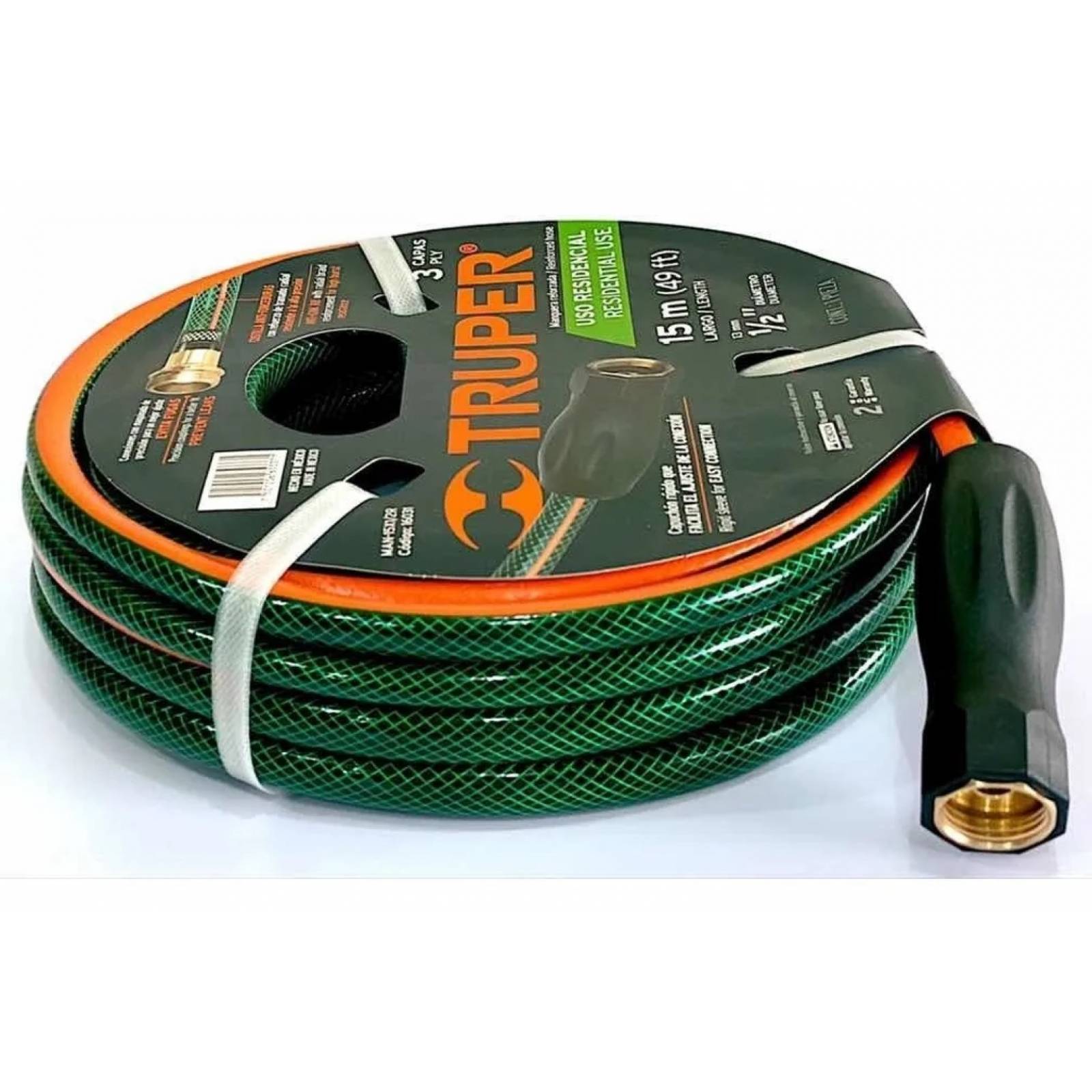 Manguera truper 15 metros. Riego, jardinería