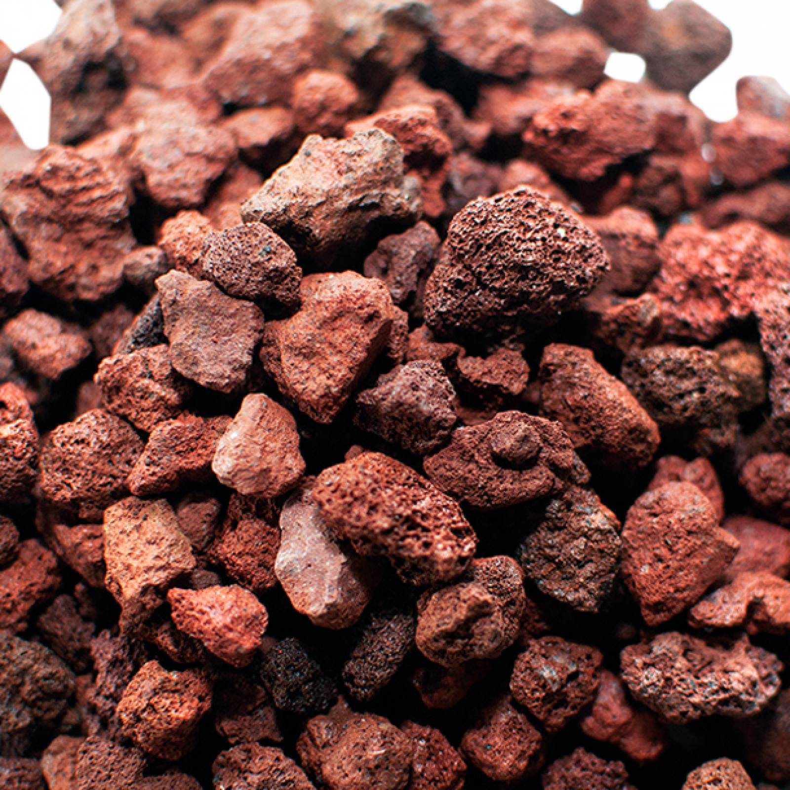 Tezontle rojo - piedra decorativa. Costal 28 LT