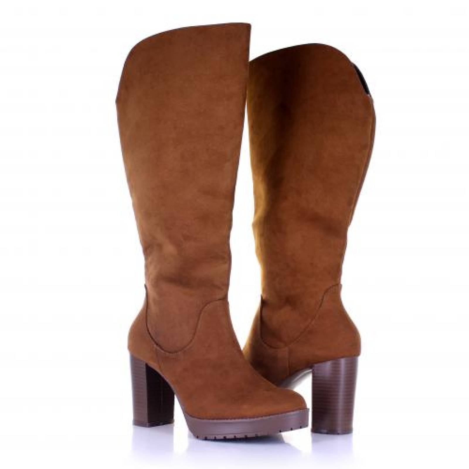 Botas Dama Largas Gamuza con Tacon