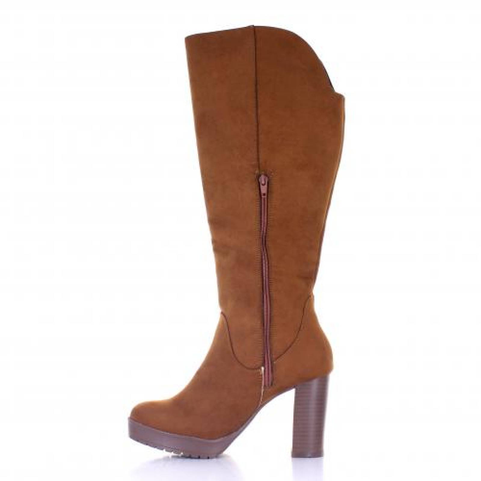 Botas Dama Largas Gamuza con Tacon