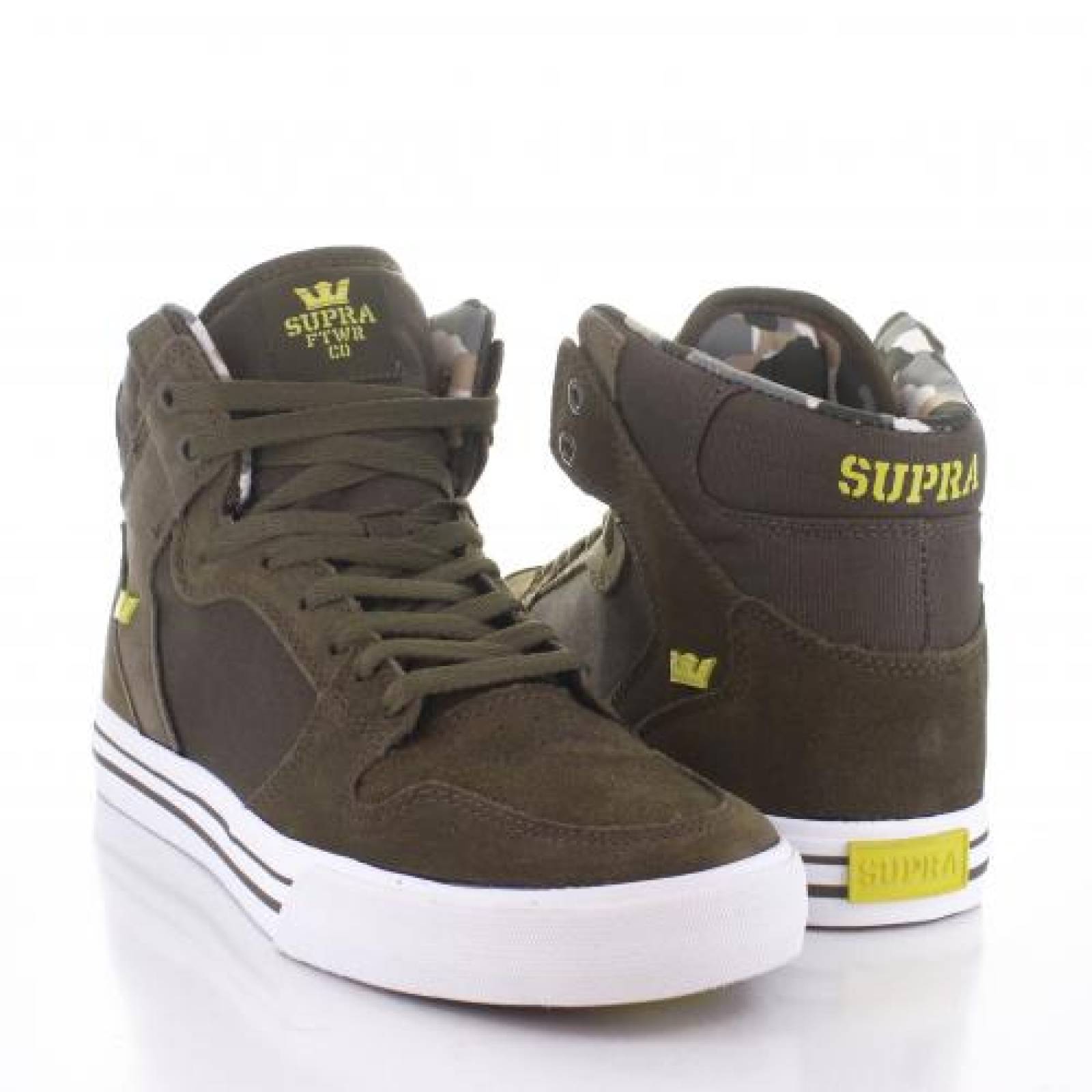 Tenis para Hombre Supra 08044381 Color Olive golden White