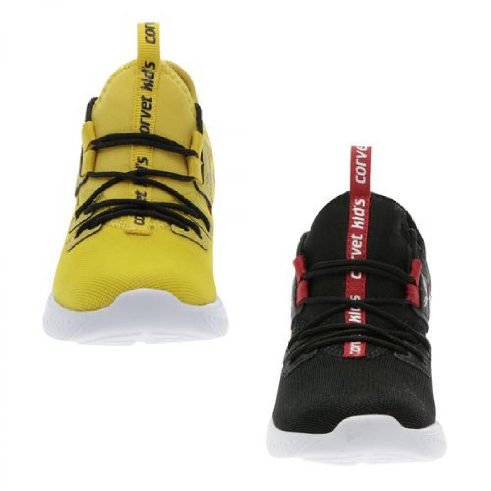 Kit de Tenis Corvert Negro y Amarillo