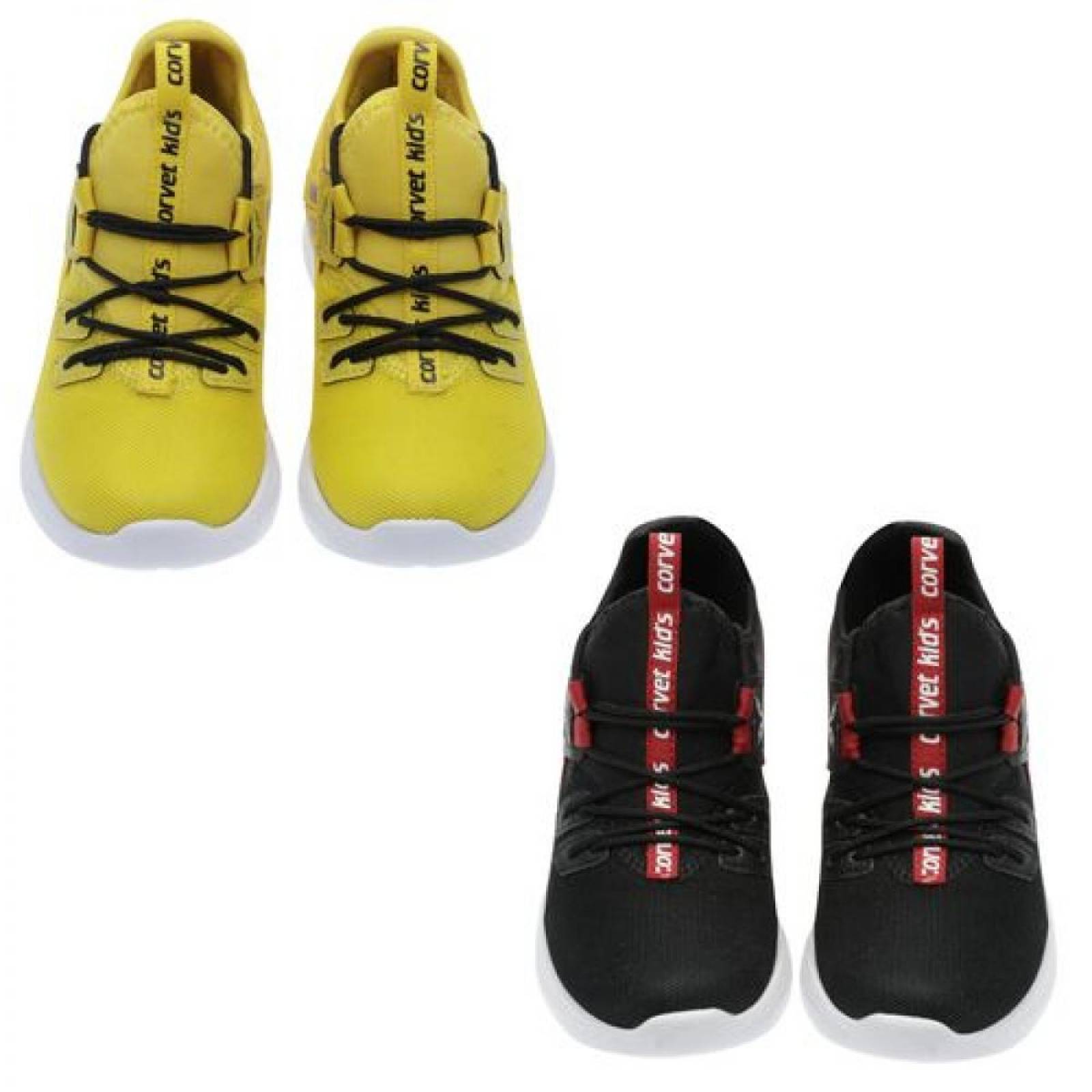 Kit de Tenis Corvert Negro y Amarillo