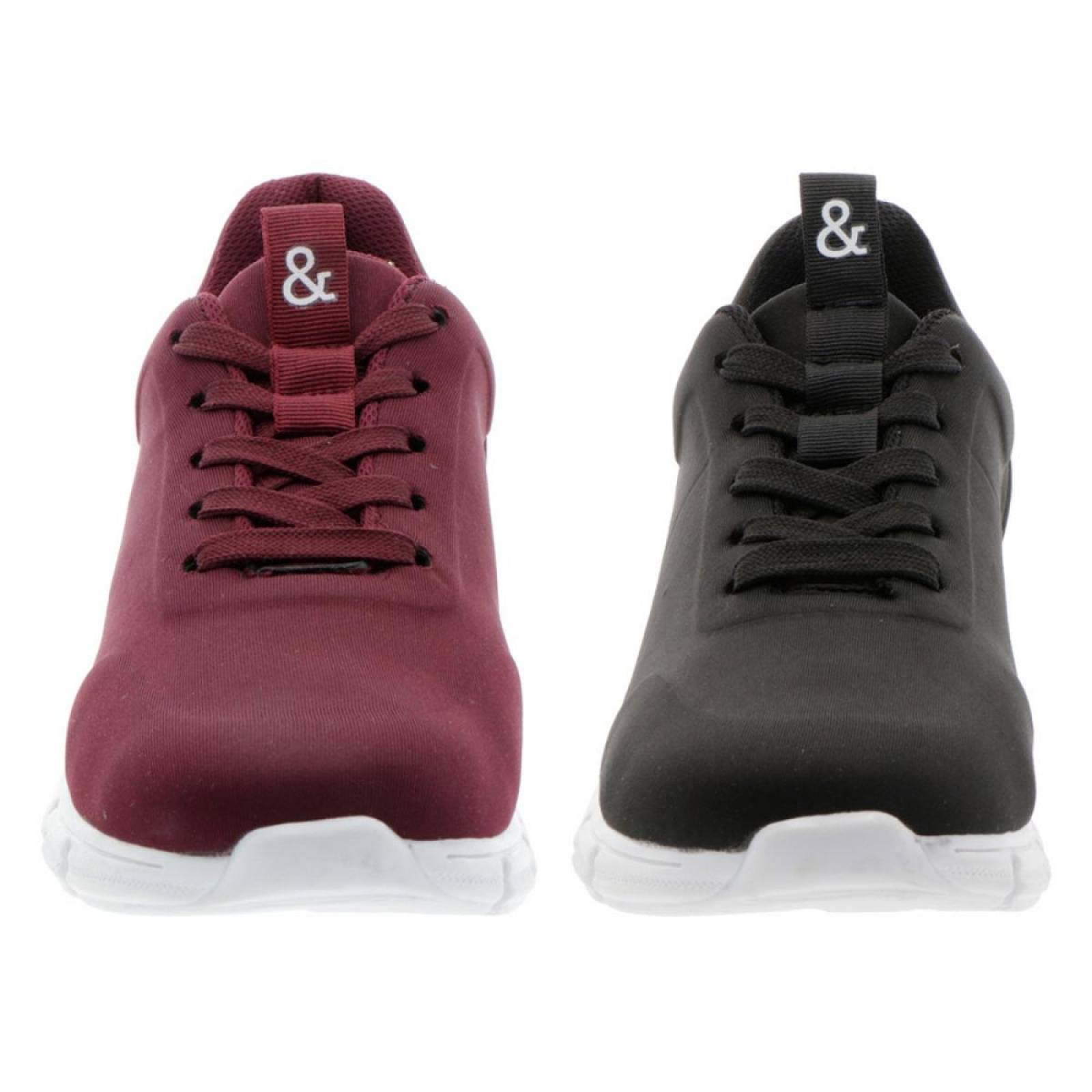 Bipack Tenis Urbano Mujer Color Vino-Negro