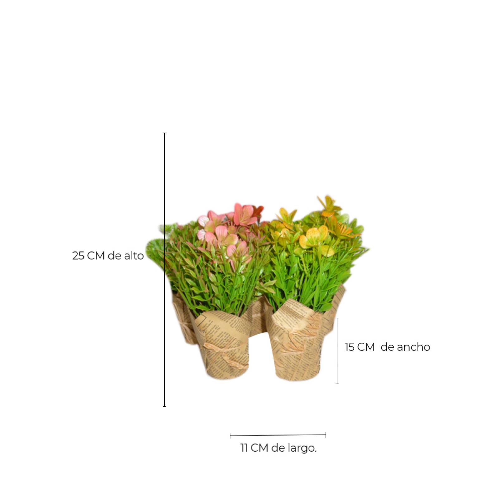 Juego de 4 macetas con planta artificial para decoración del hogar, oficina Storyland