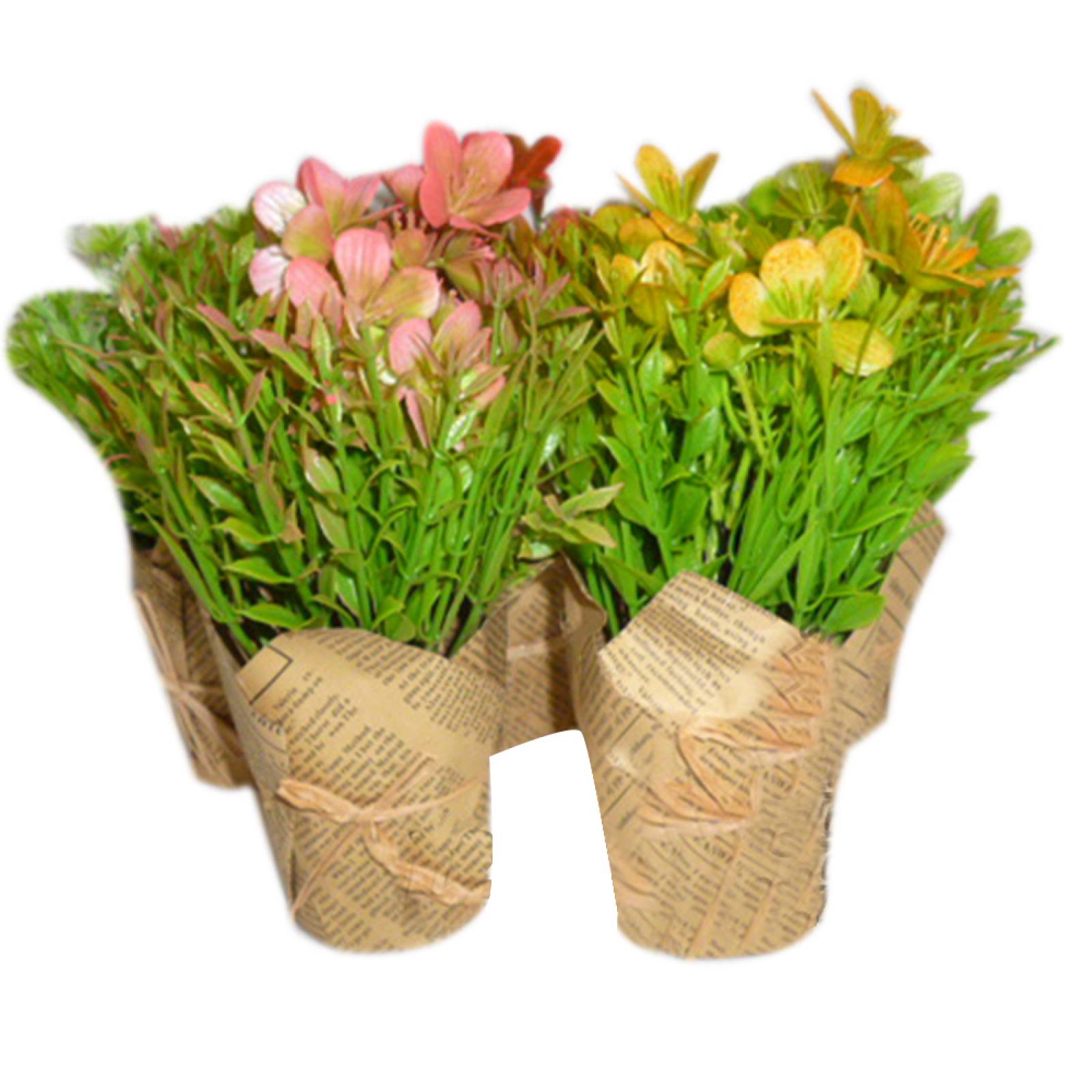 Juego de 4 macetas con planta artificial para decoración del hogar, oficina Storyland