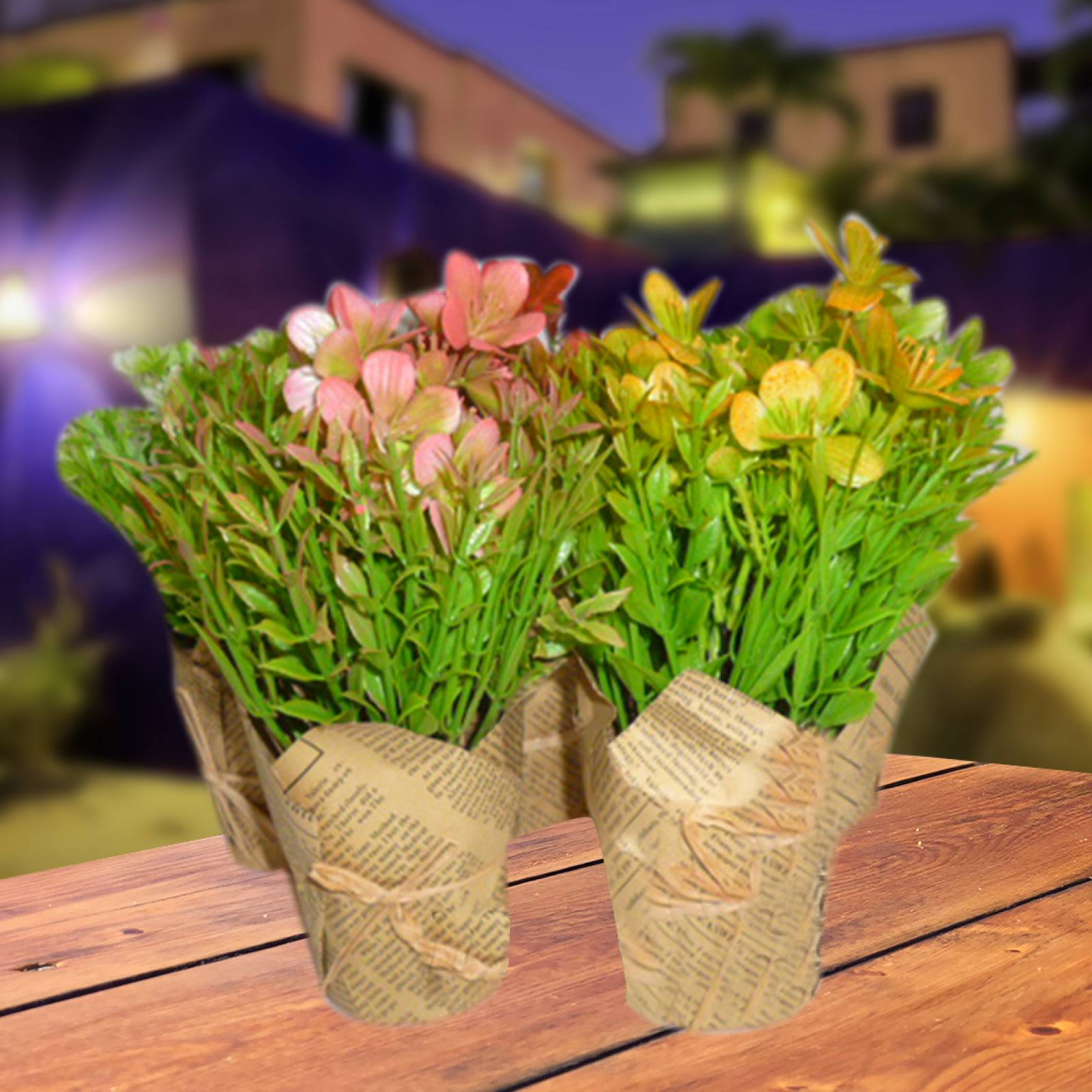 Juego de 4 macetas con planta artificial para decoración del hogar, oficina Storyland