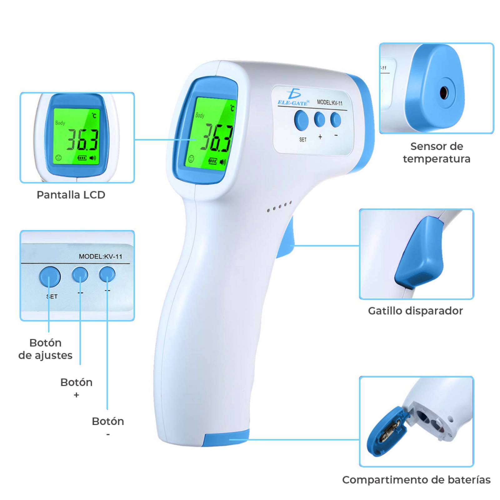 Termómetro Digital Infrarrojo.