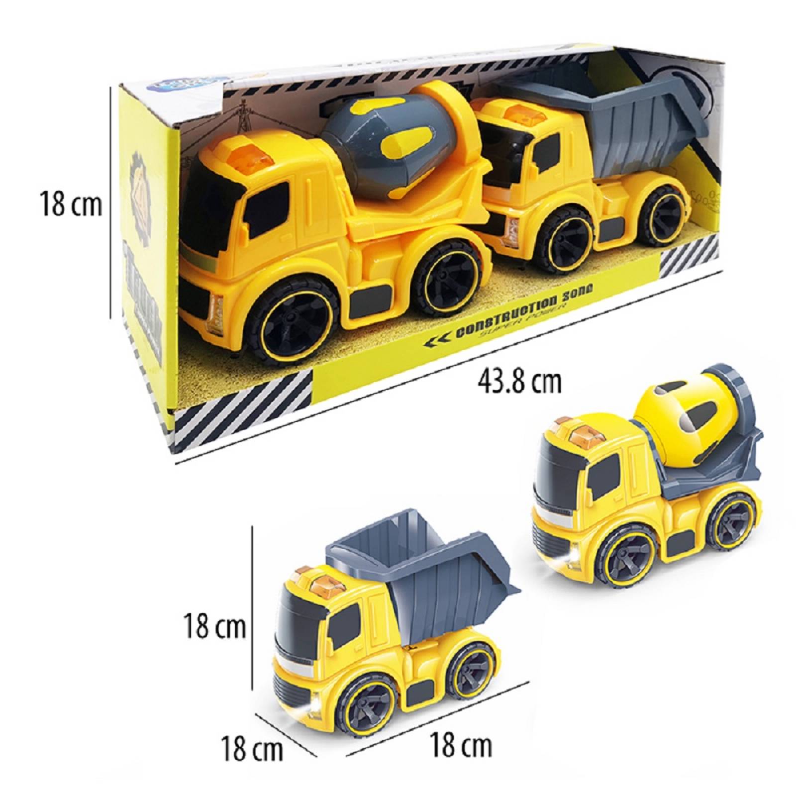 Camión construccion luz, sonido y friccion 2 piezas