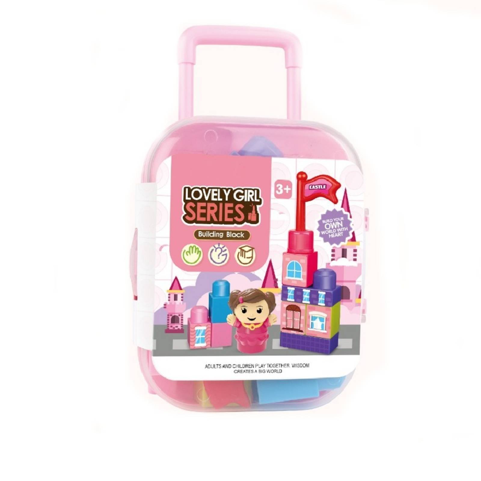 Maleta Con Juego De Bloques J522-11 Rosa Storyland